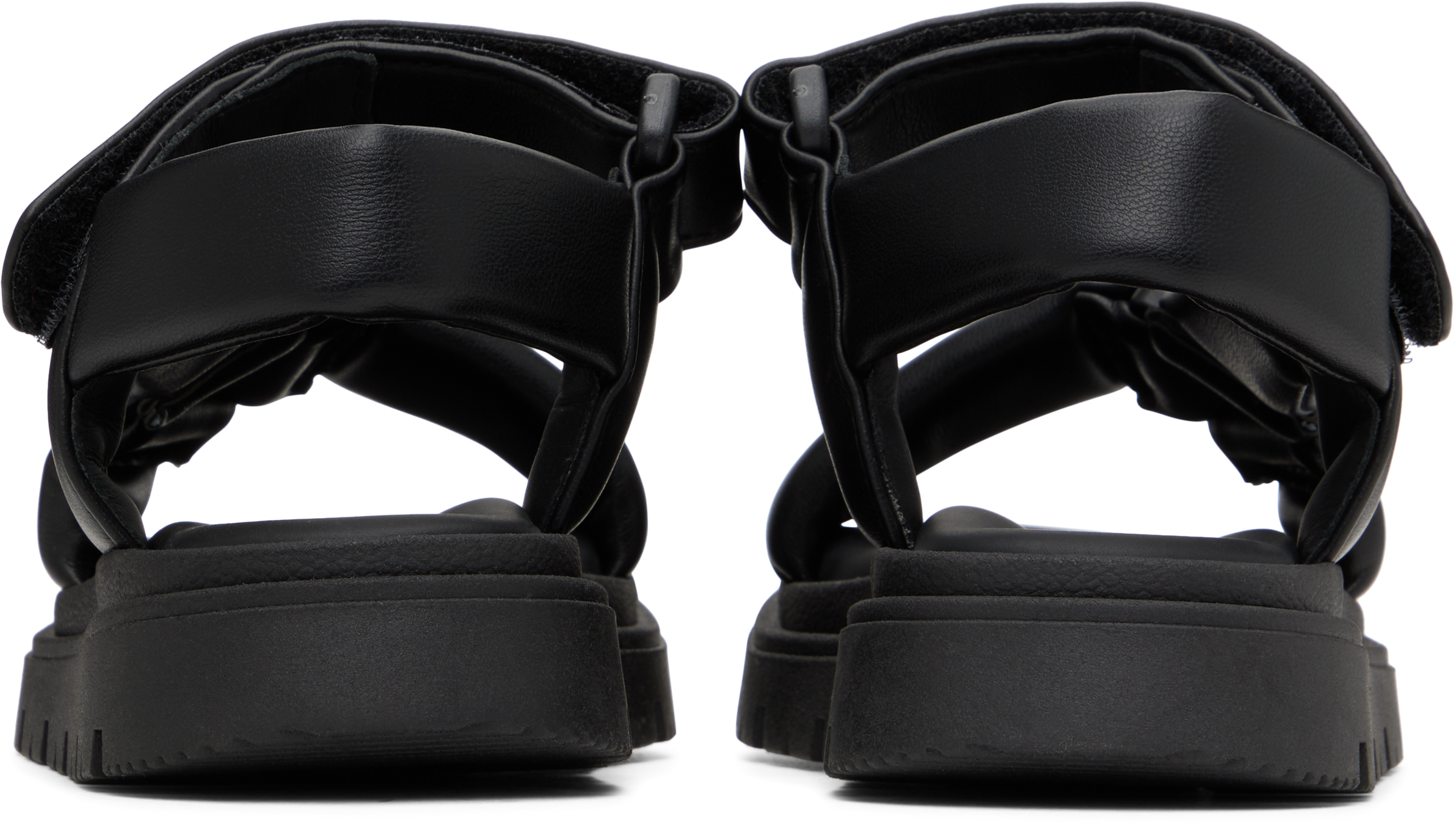 Marni Kids Black Padded Sandals In Black