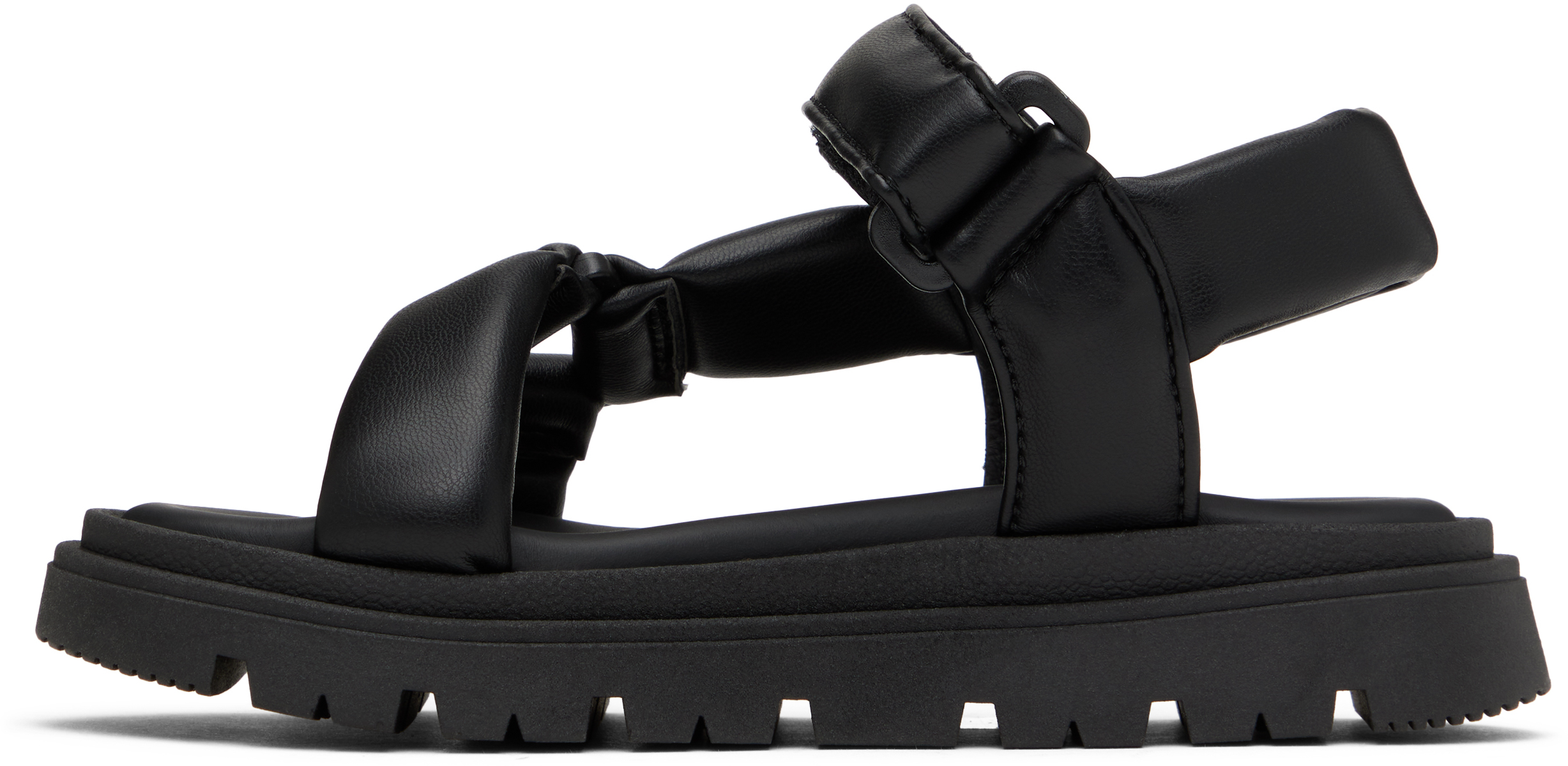 Marni Kids Black Padded Sandals In Black