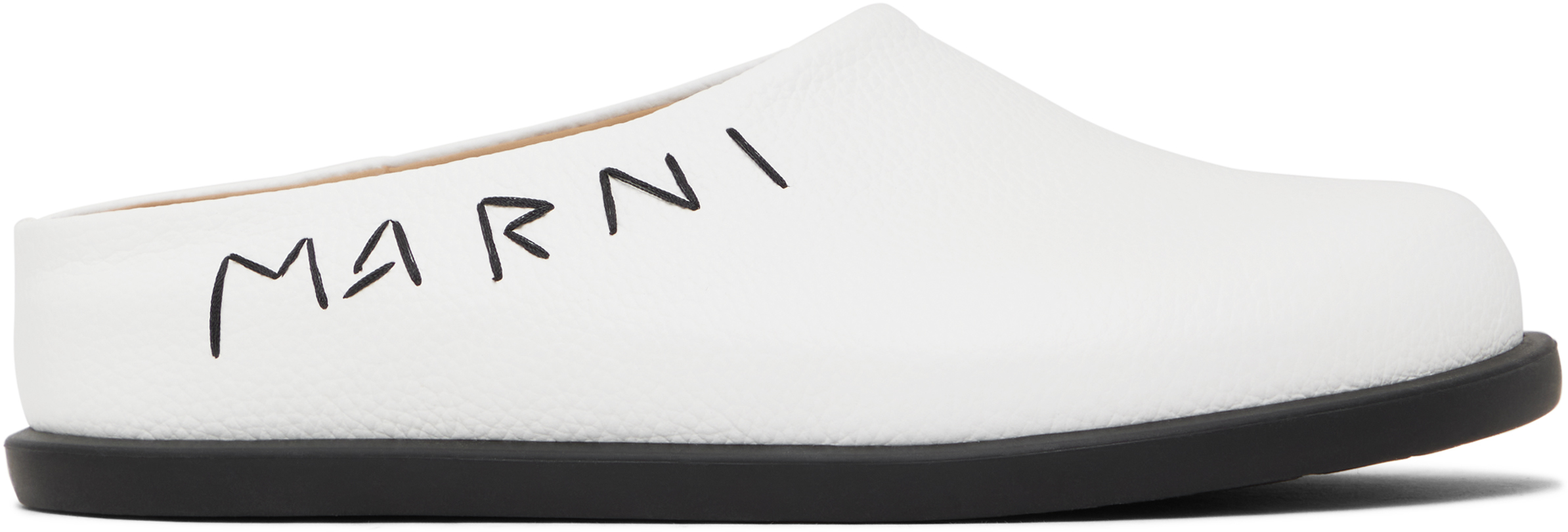 Kids White Fussbett Sabot Mules