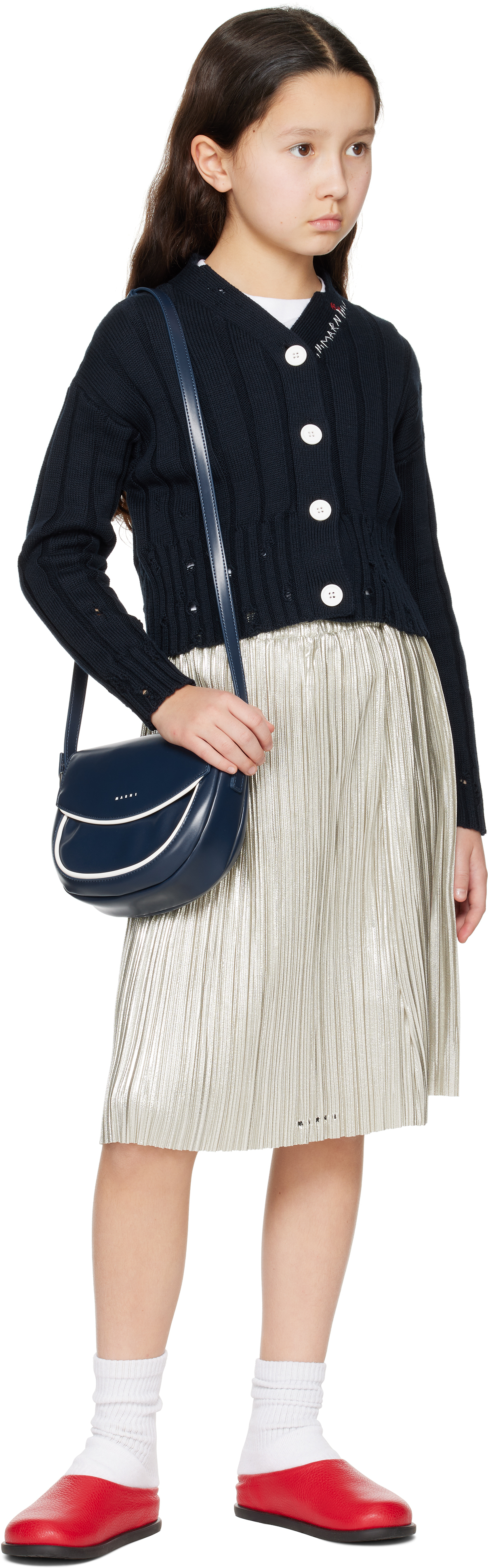 Marni Kids Navy Smile Bag In 0m803
