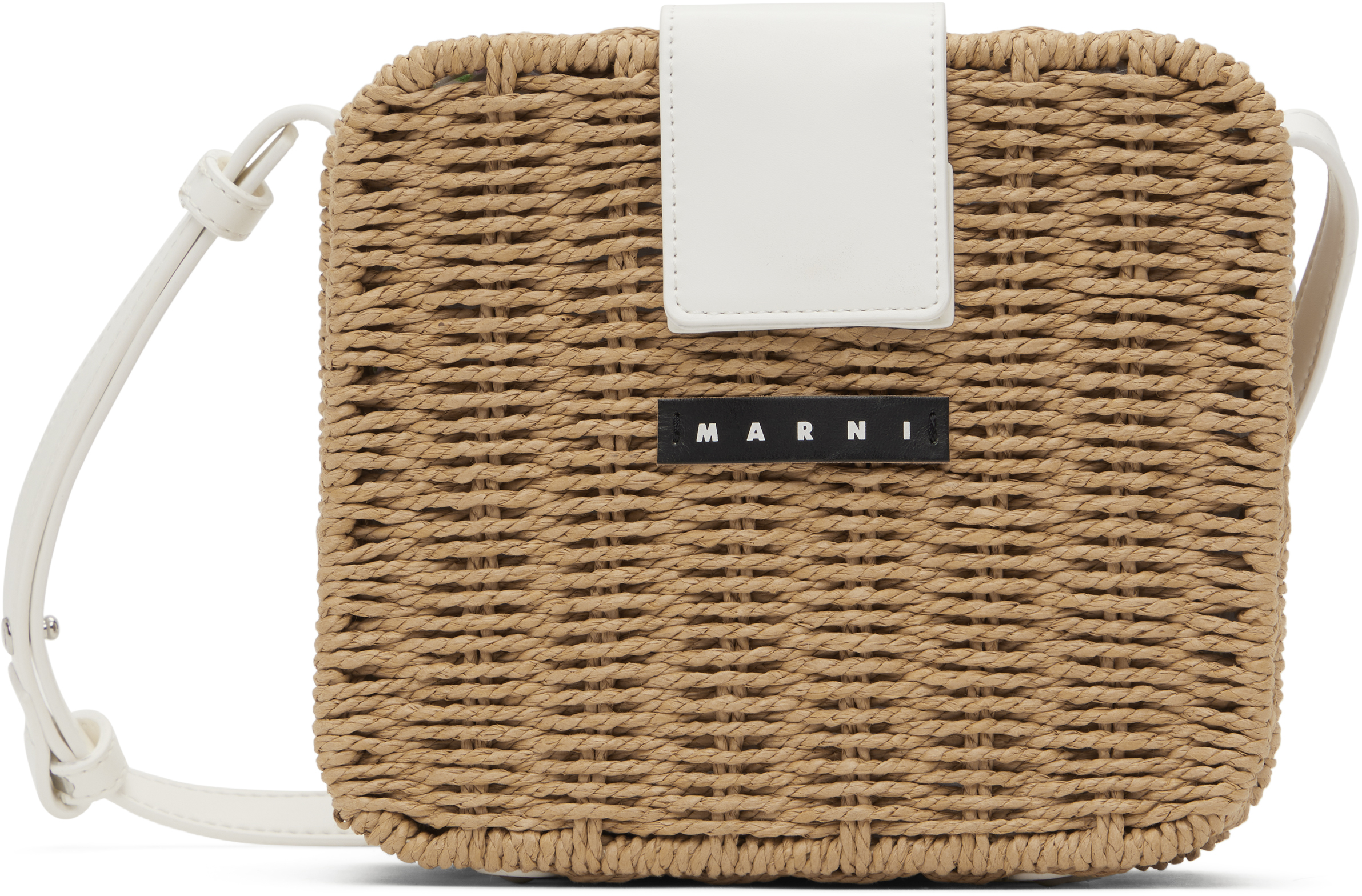 Marni Kids Beige & White Pic Nic Bag In 0m704