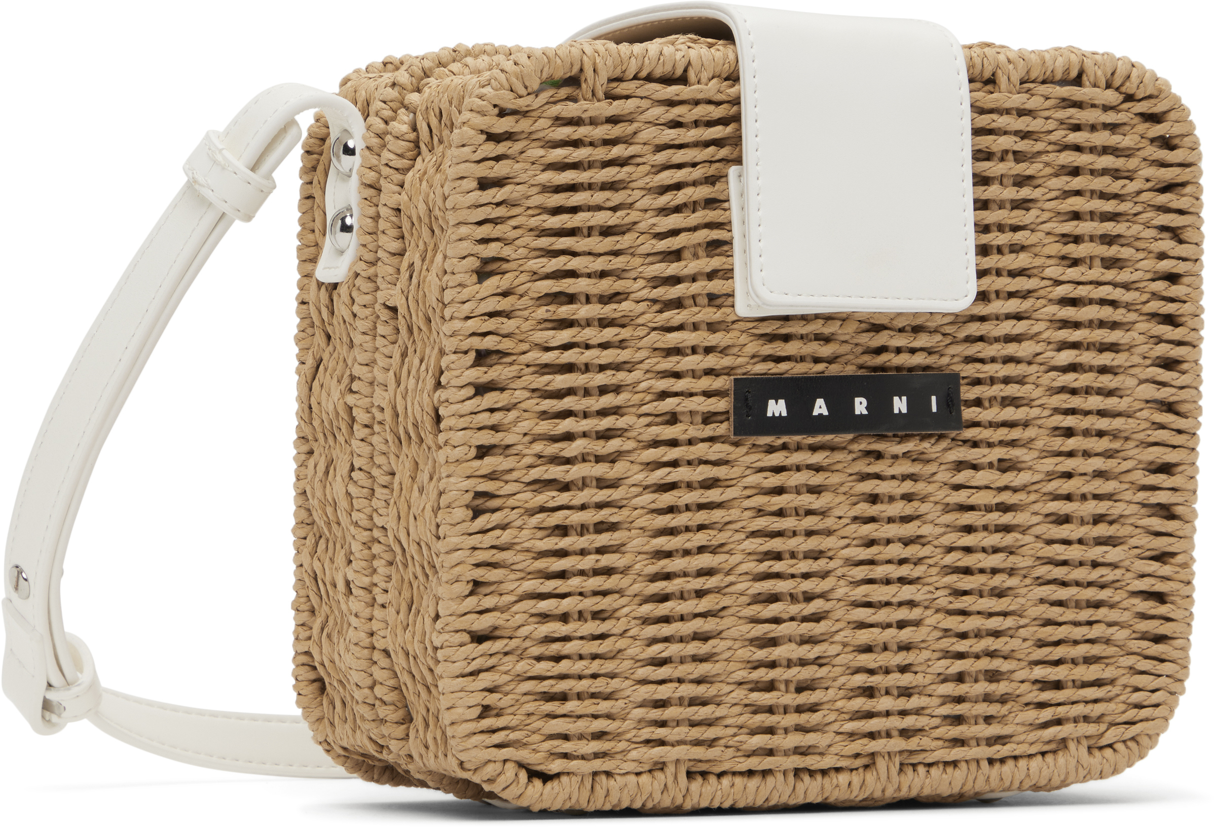 Marni Kids Beige & White Pic Nic Bag In 0m704