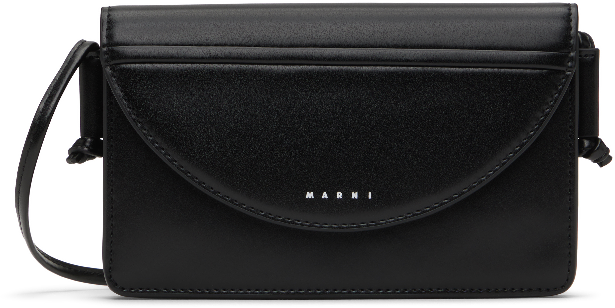 Marni Kids Black Mini Faux-leather Bag In 0m922