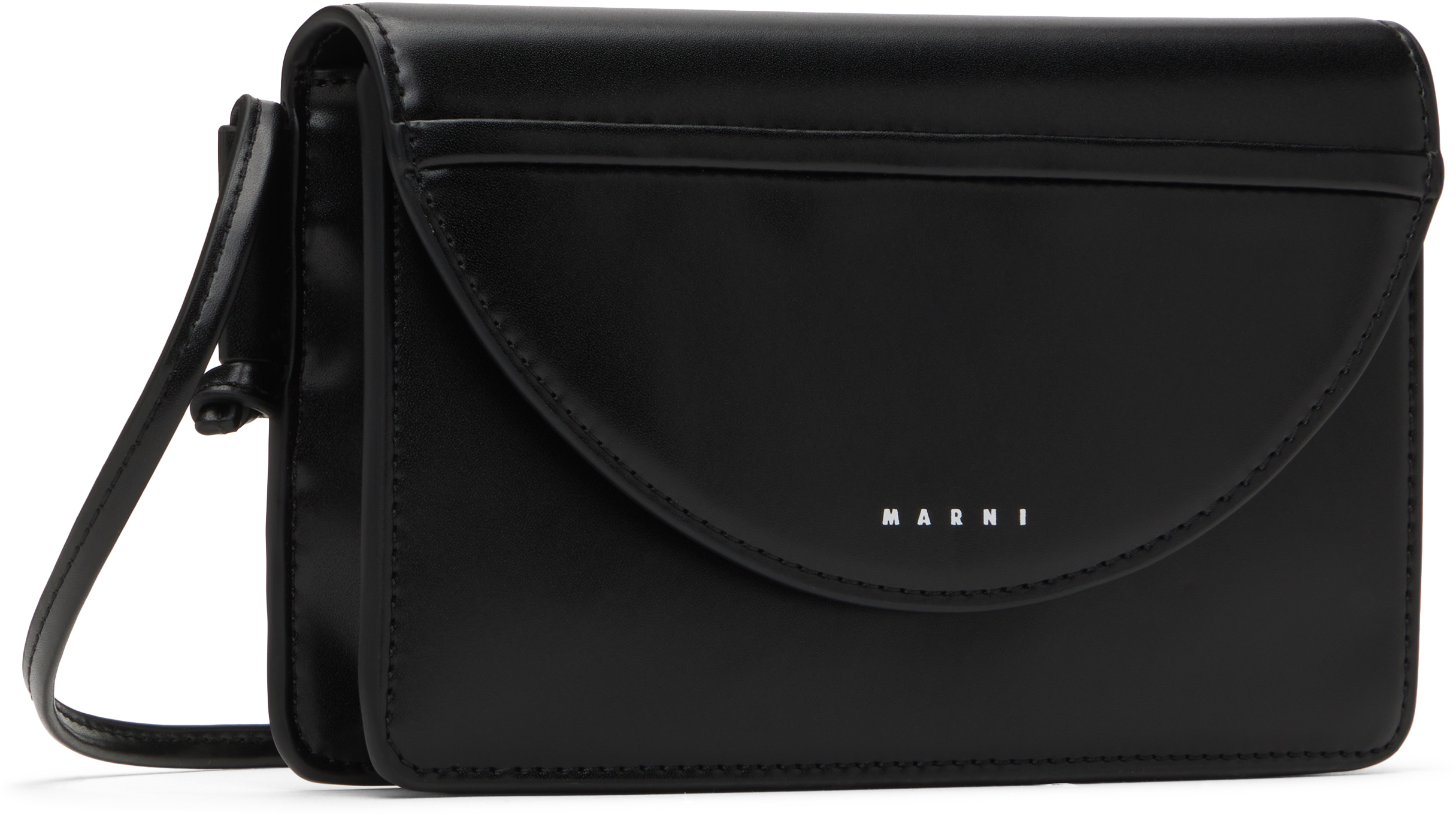 Marni Kids Black Mini Faux-leather Bag In 0m922