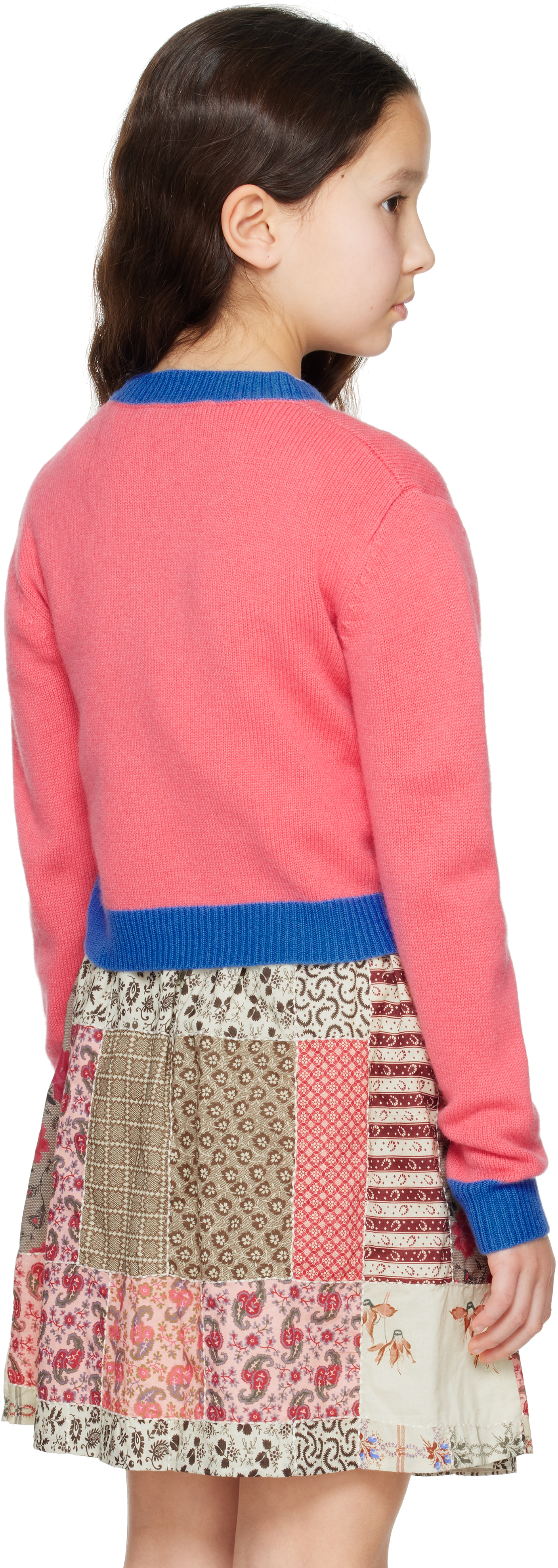 Marni Kids Orange Colorblock Wool & Cashmere Sweater In 0m346