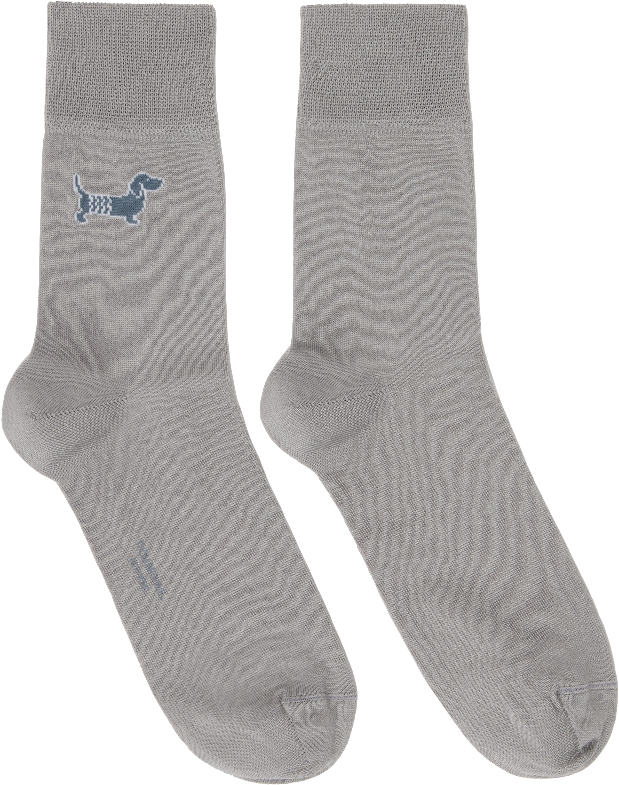 Gray Holiday Hector Cotton Crew Socks