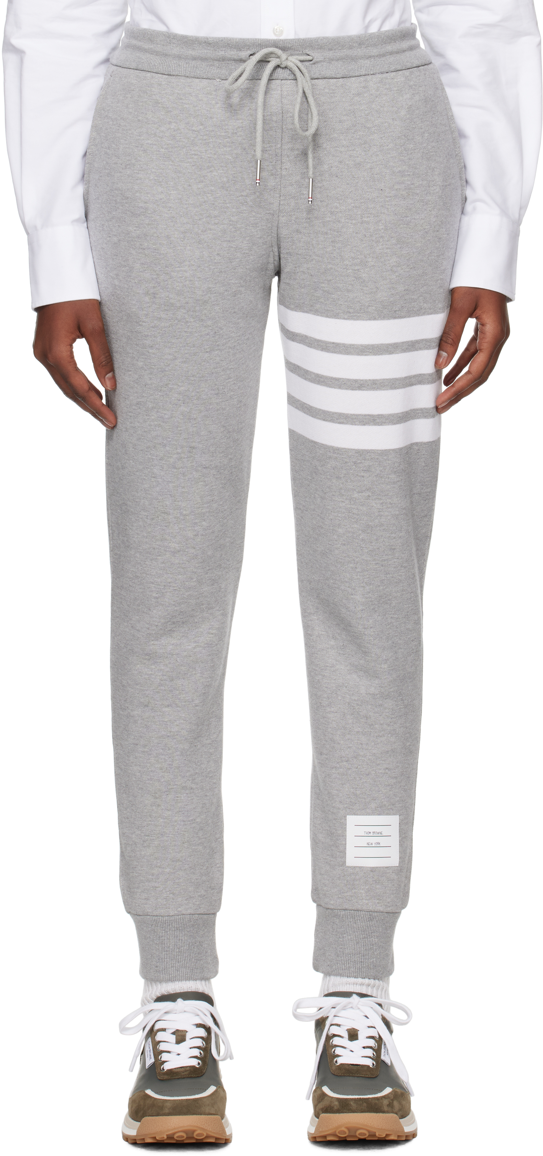 Thom Browne Gray Classic Loopback 4-bar Sweatpants In 055 Lt Grey