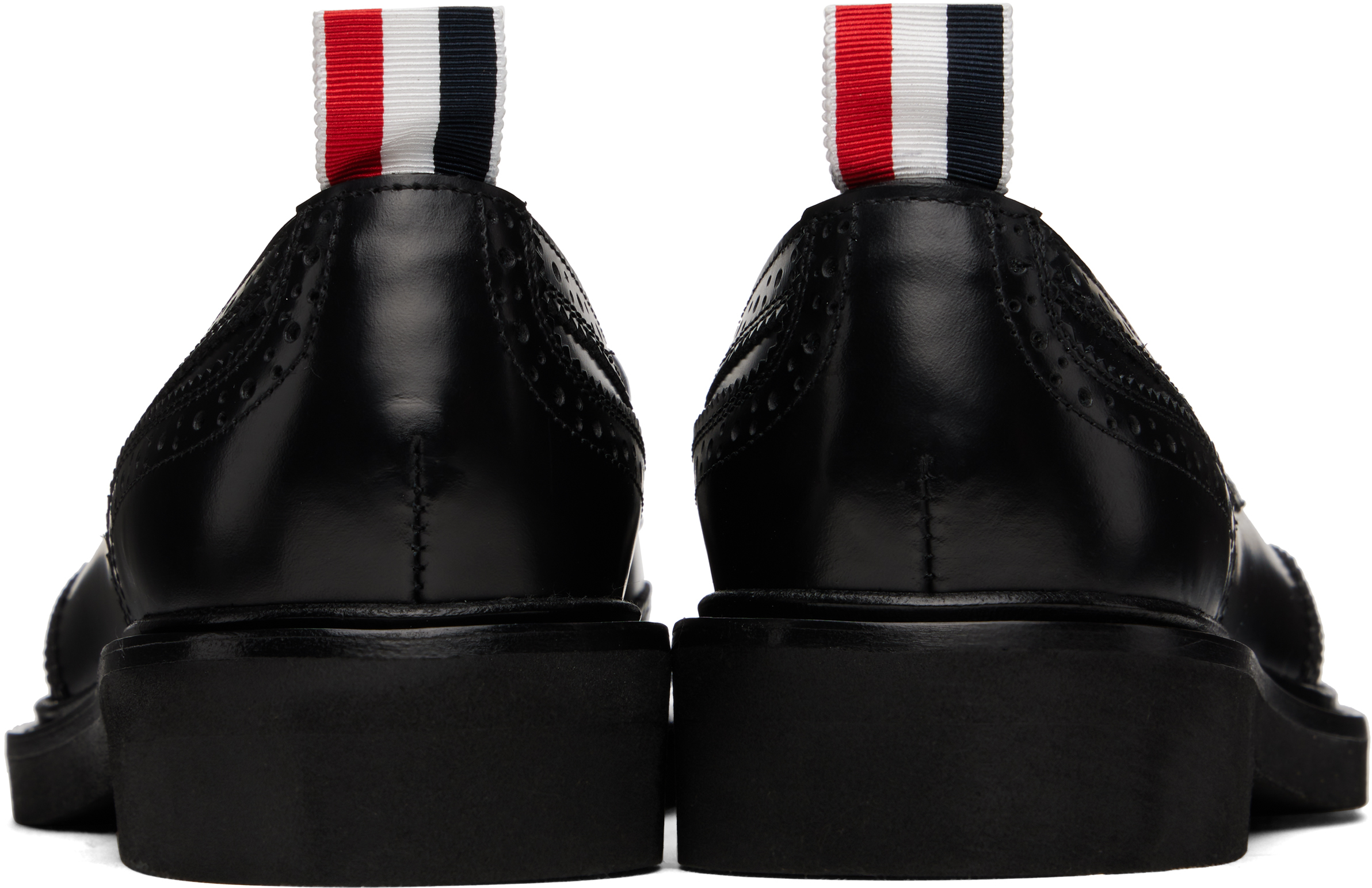 Thom Browne Bow-detailing Pebbled Brogues In 001 Black