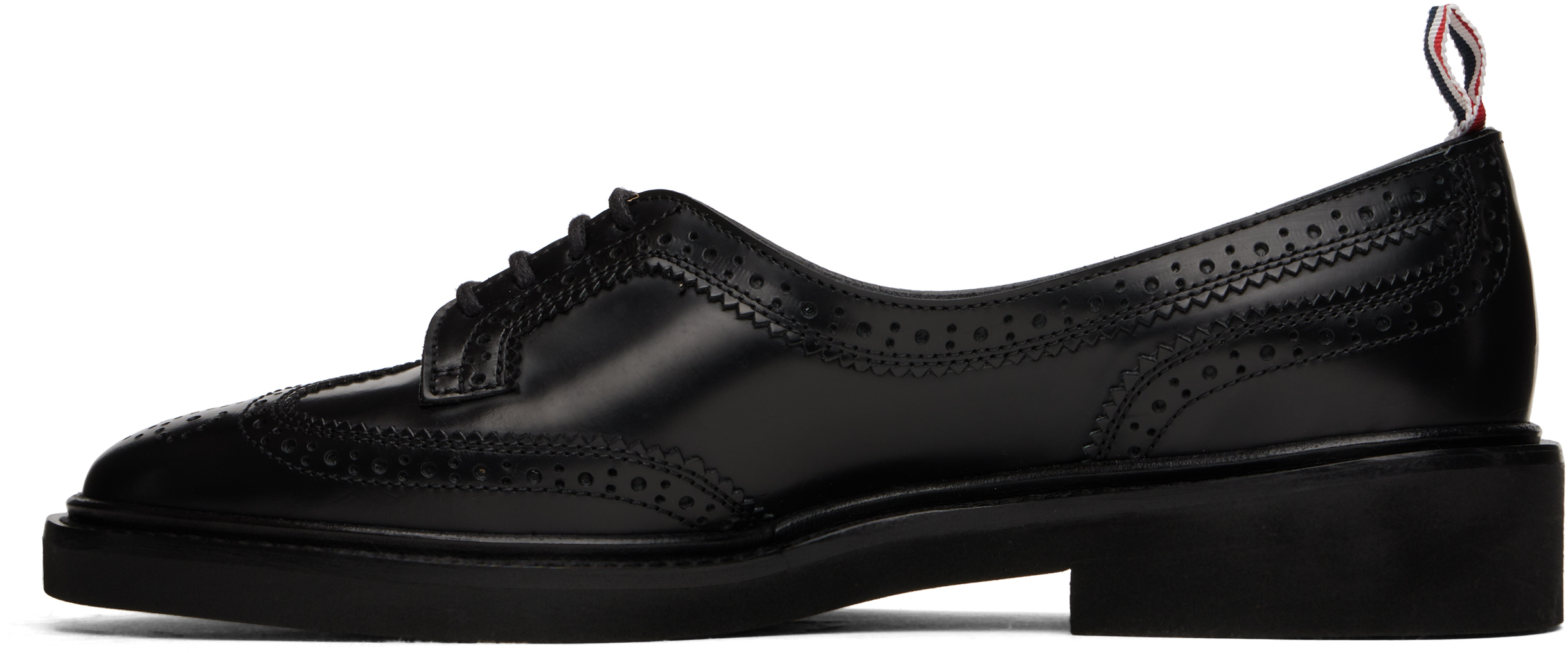 Thom Browne Bow-detailing Pebbled Brogues In 001 Black