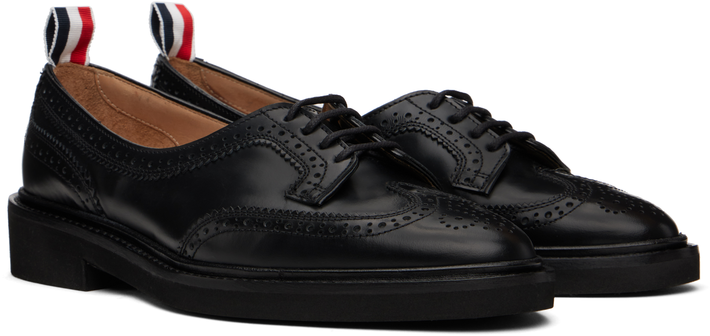 Thom Browne Bow-detailing Pebbled Brogues In 001 Black