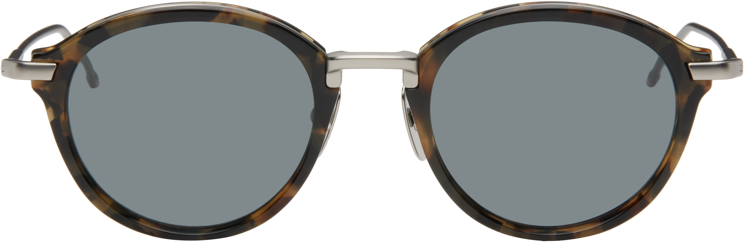 Brown & Silver Round Sunglasses