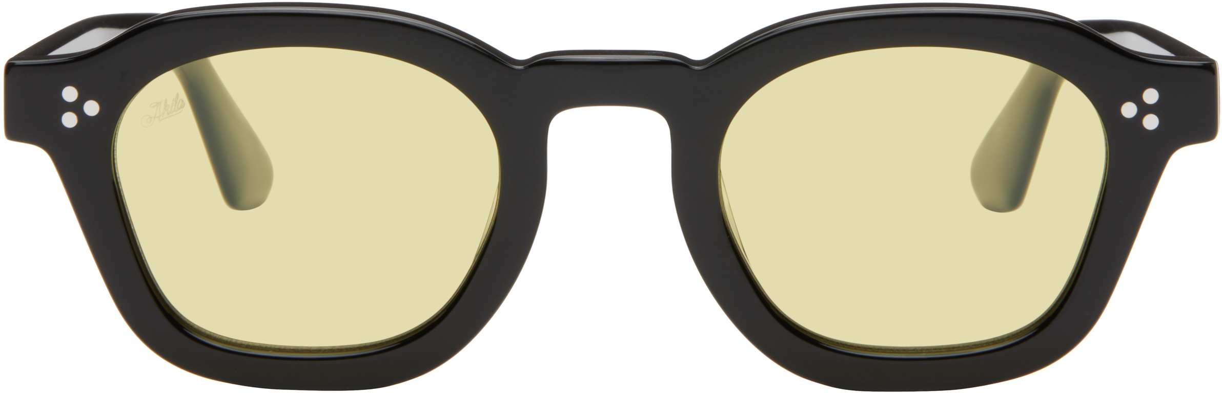 Shop Akila Black Logos Sunglasses In Black / Yellow