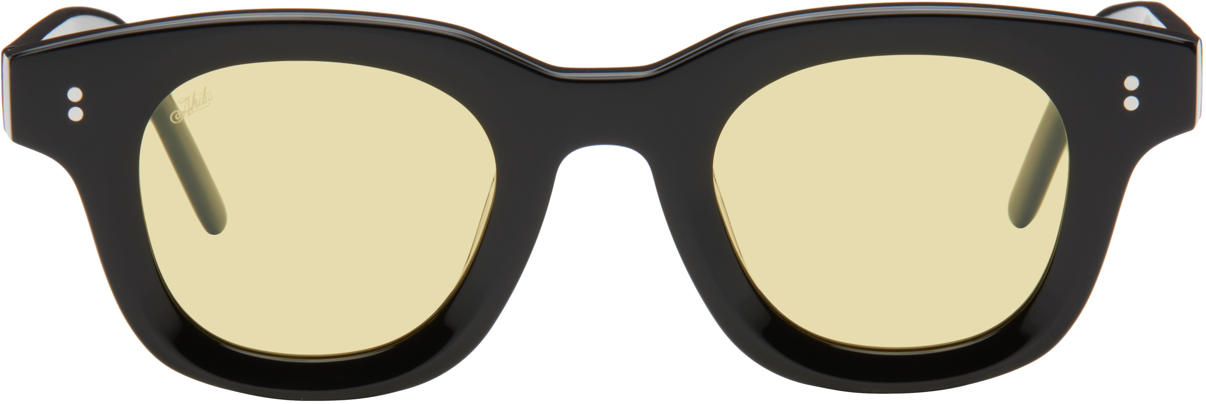 Shop Akila Black Apollo Sunglasses In Black/yellow