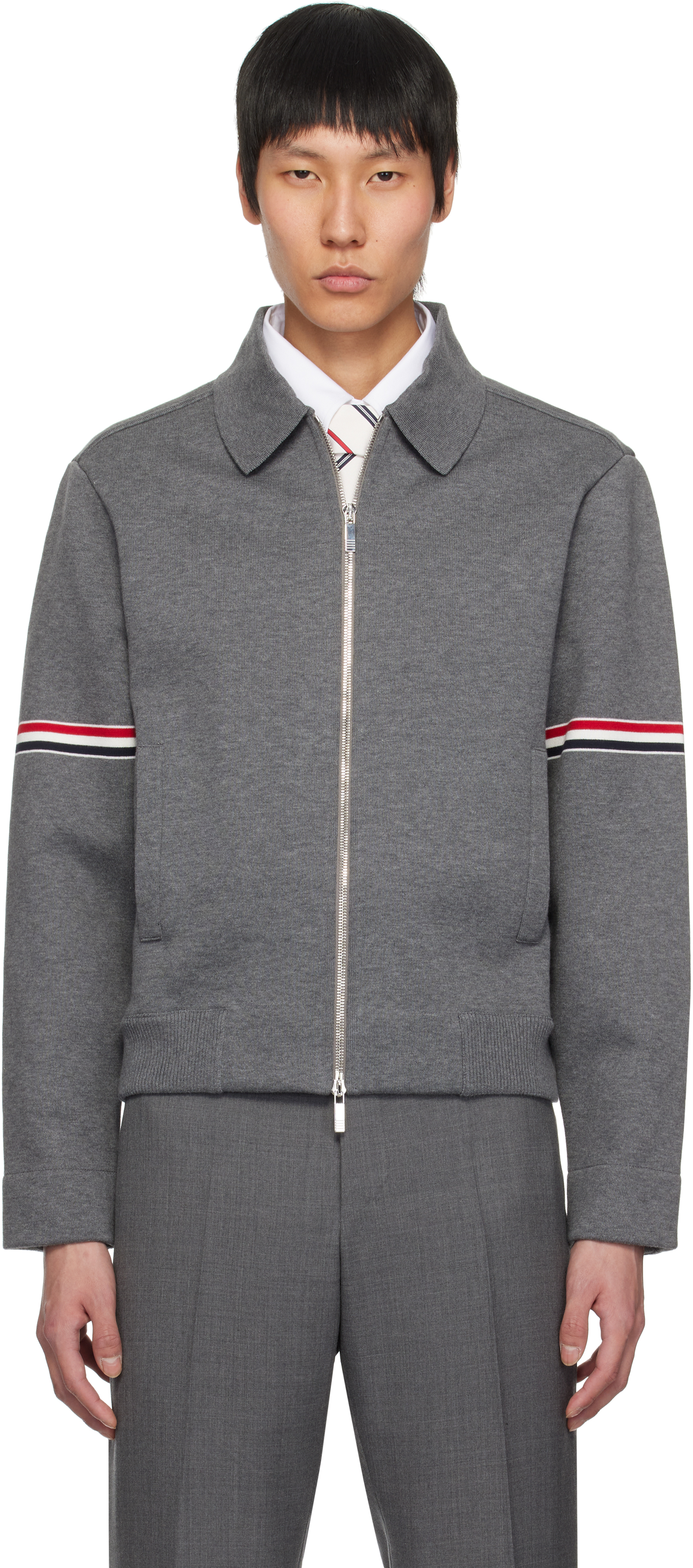 Gray Cotton Loopback Jacket