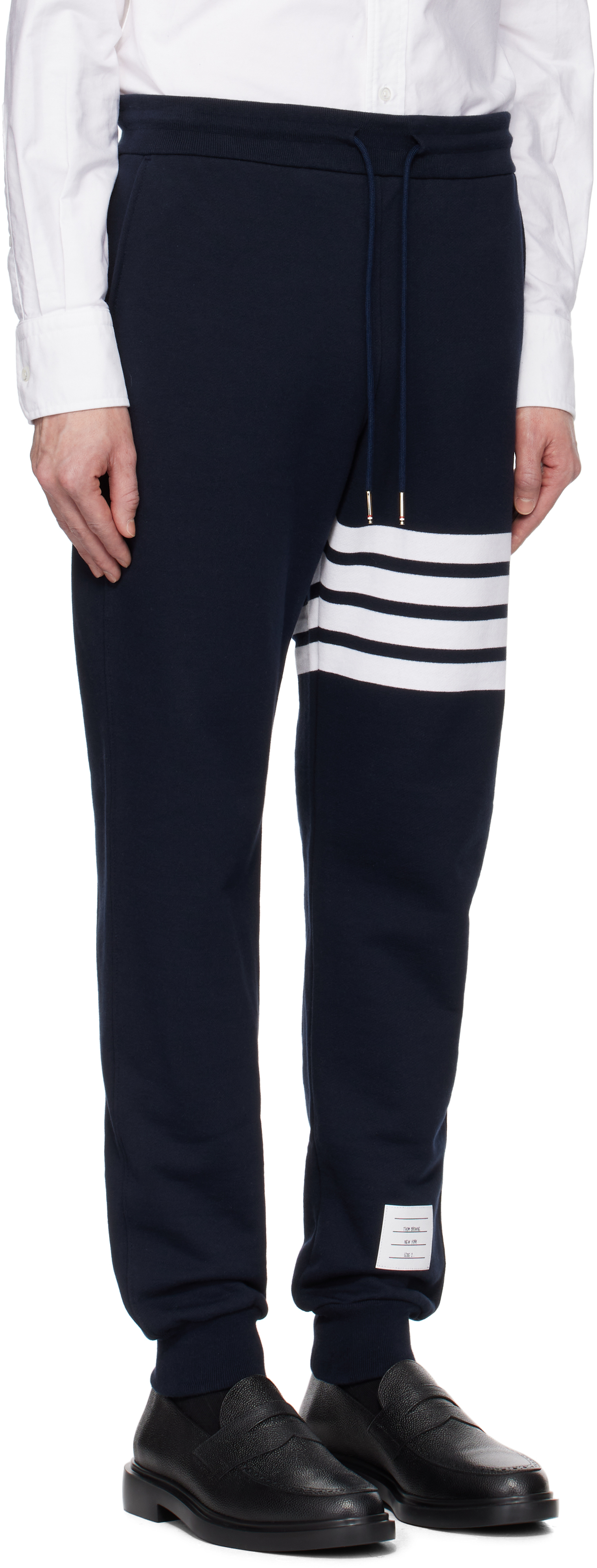 Thom Browne Navy Classic Loopback 4-bar Sweatpants In 461 Navy