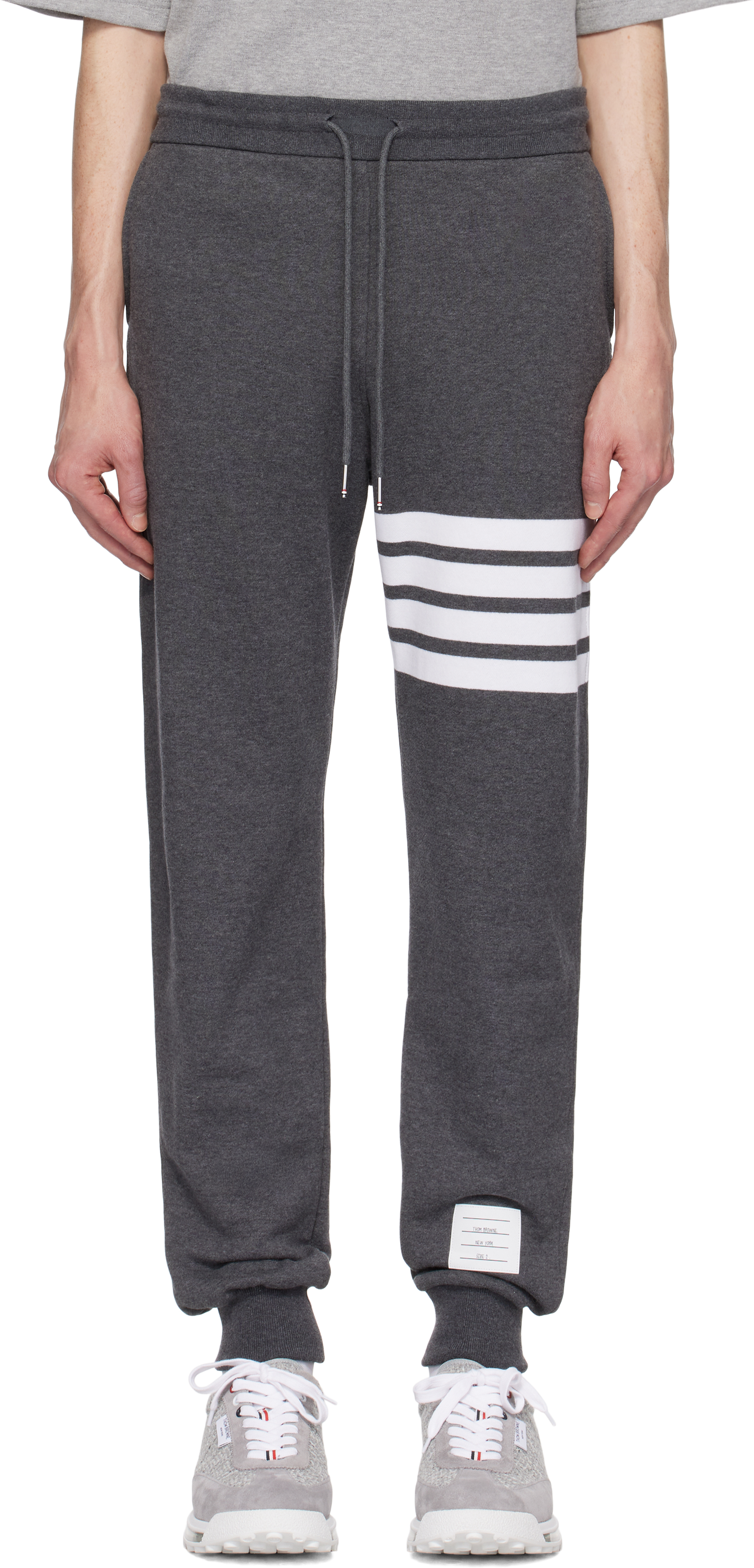 Gray Classic Loopback 4-Bar Sweatpants by Thom Browne on Sale