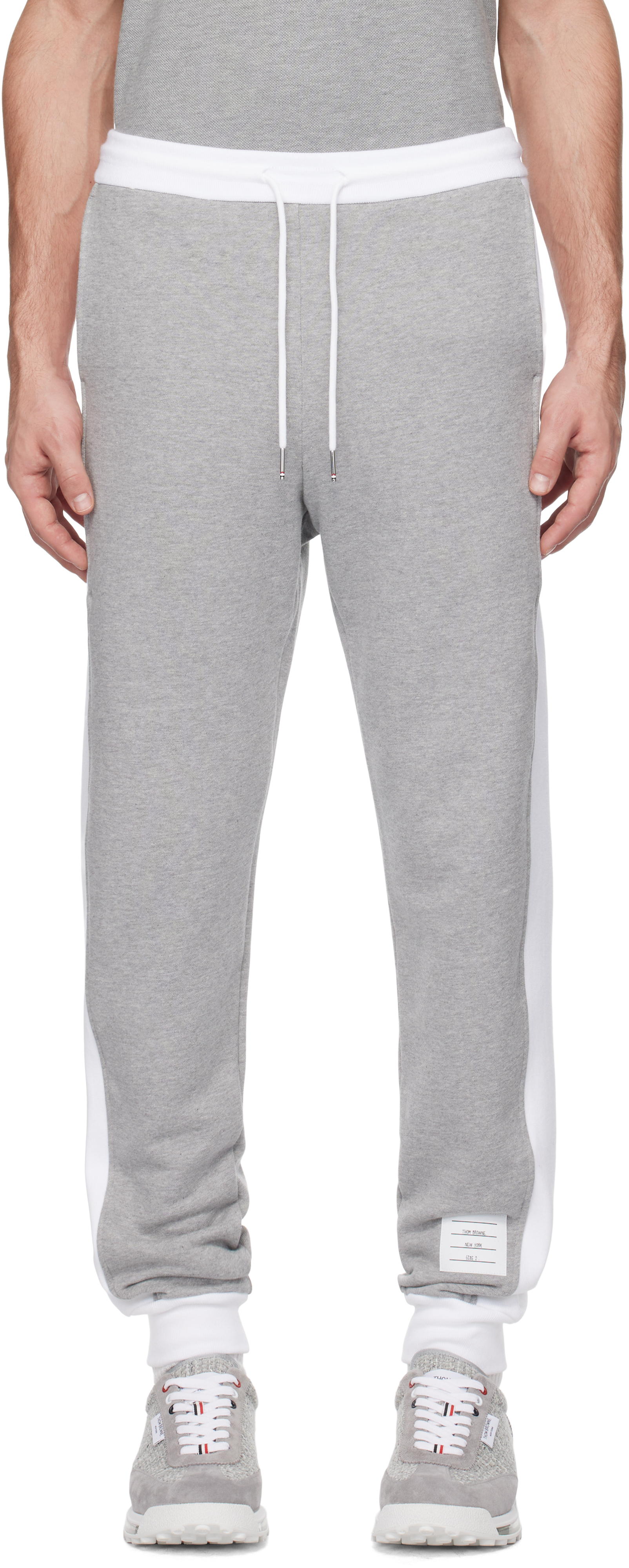 THOM BROWNE GRAY CLASSIC 4-BAR JERSEY LOOPBACK SWEATPANTS