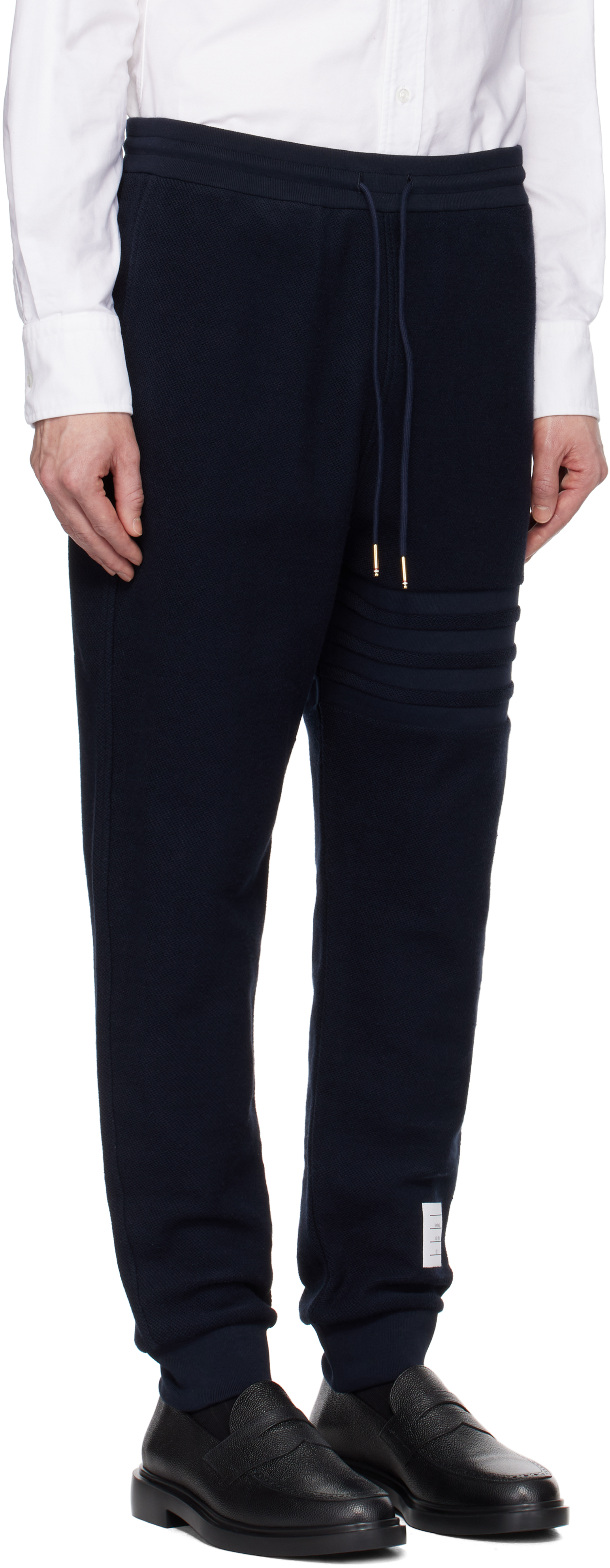 Thom Browne Navy Reverse Loopback Sweatpants In 415 Navy