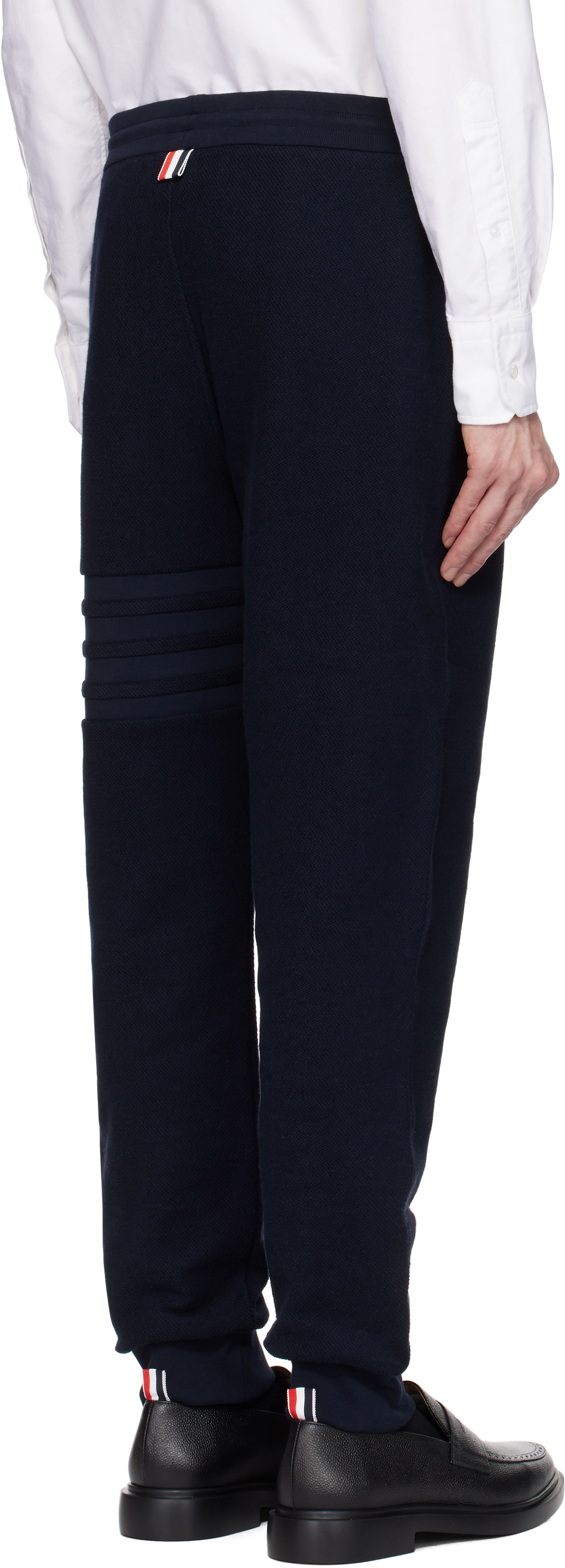 Thom Browne Navy Reverse Loopback Sweatpants In 415 Navy