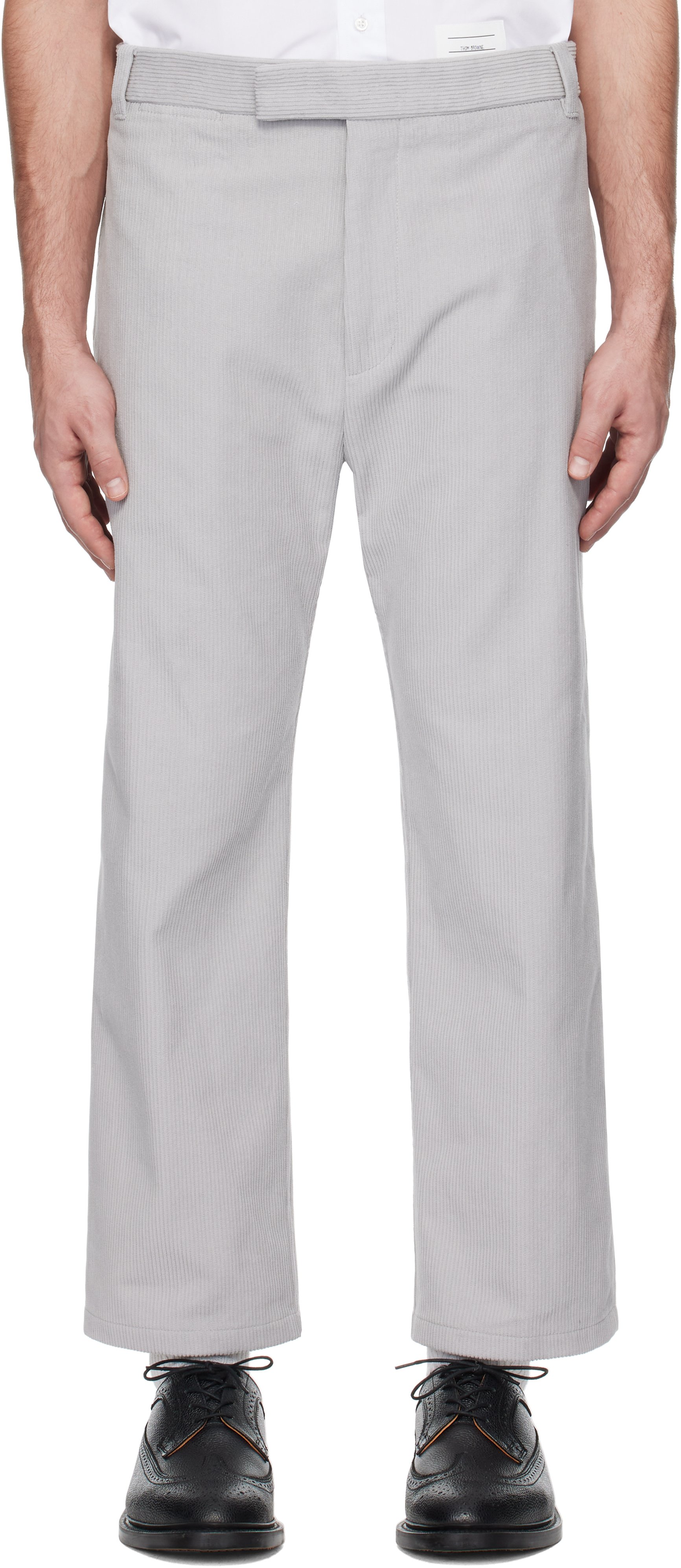 Gray Corduroy Unconstructed Trousers