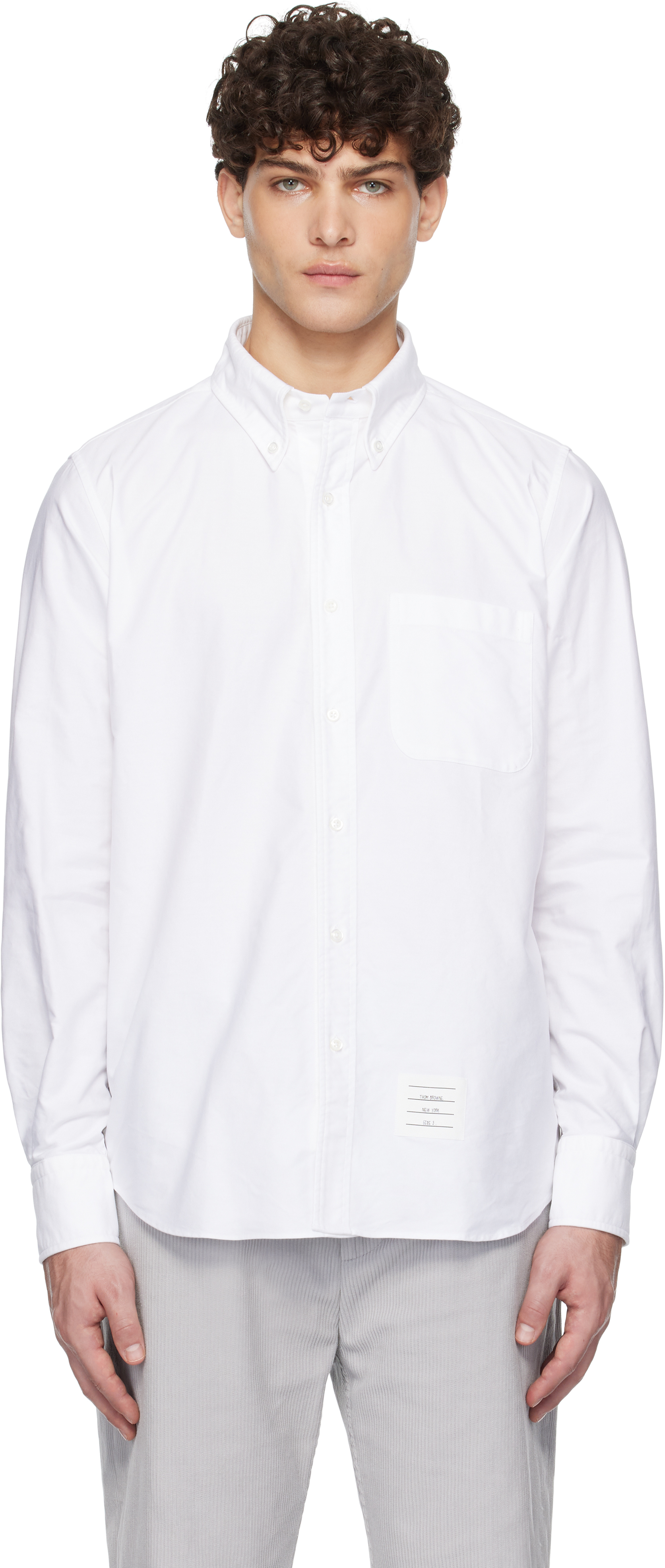 Straight Fit L/S Bd Shirt W/Radial Cornelly And Satin Stitch