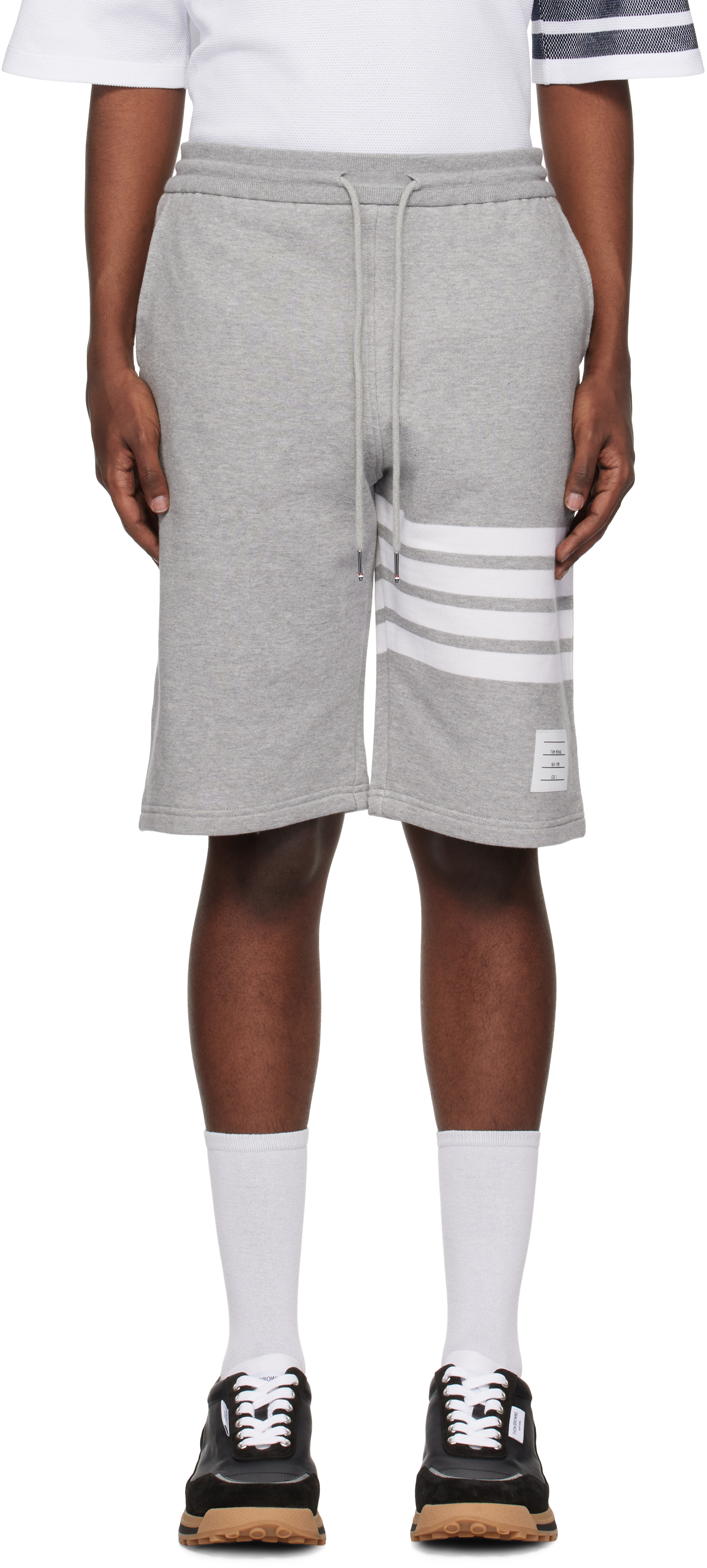 Shop Thom Browne Gray Classic Loopback 4-bar Shorts In 068 Light Grey