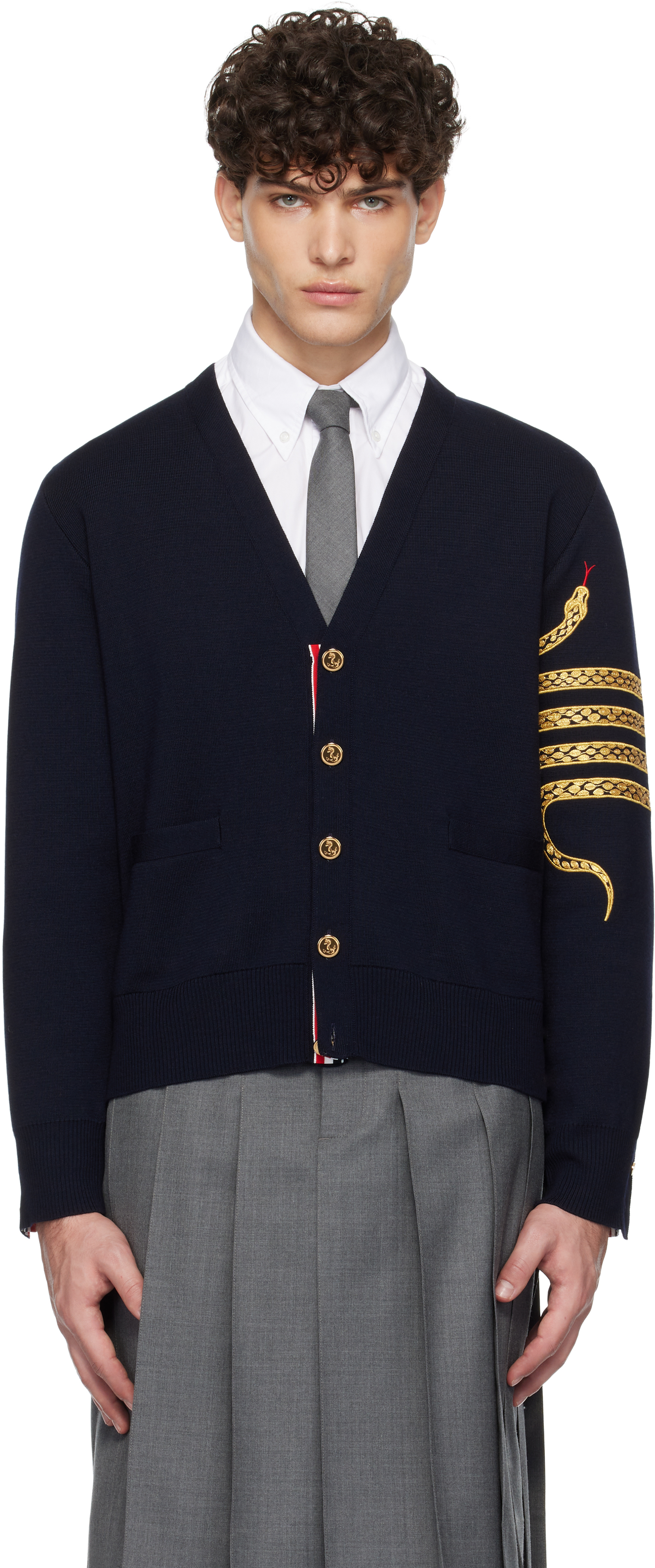Navy Lunar New Year 4-Bar Cardigan