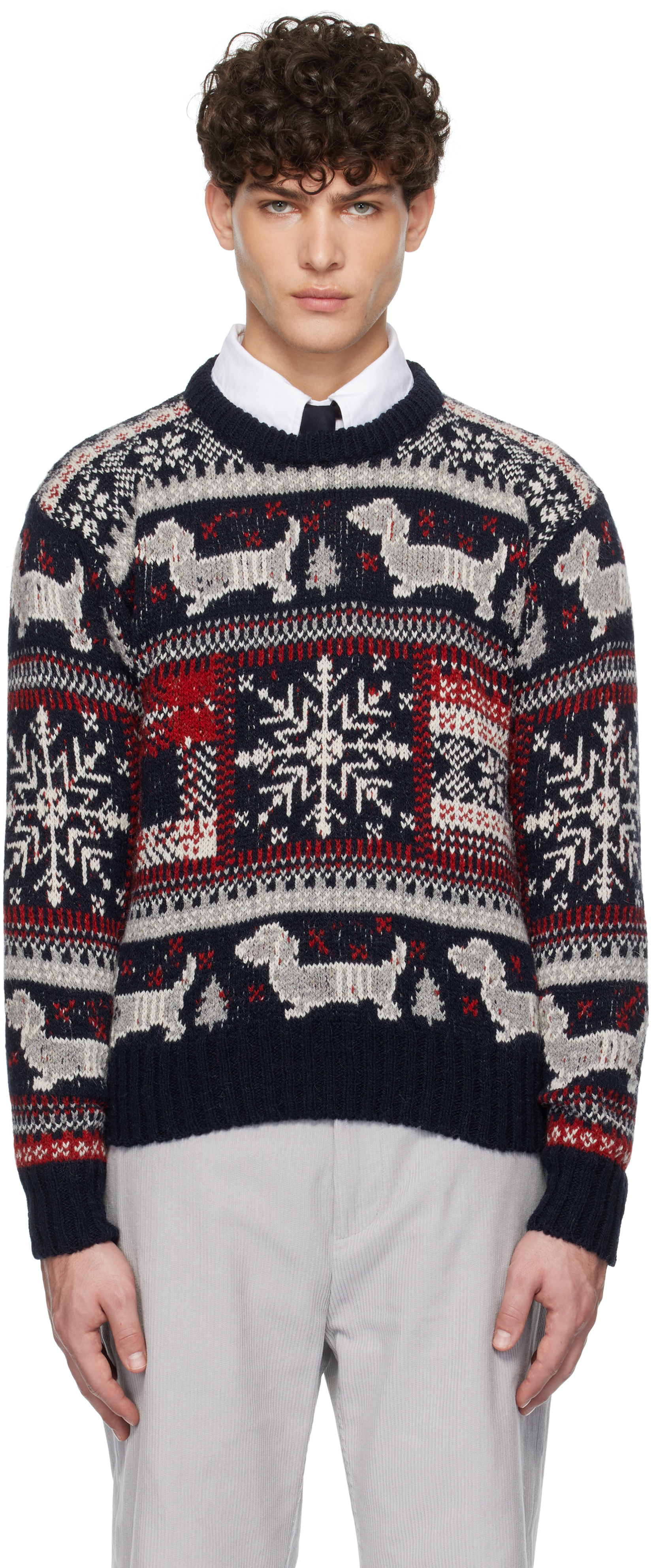 Mohair Cardigan Thom Browne Hector Sweater Navy Holiday Hector