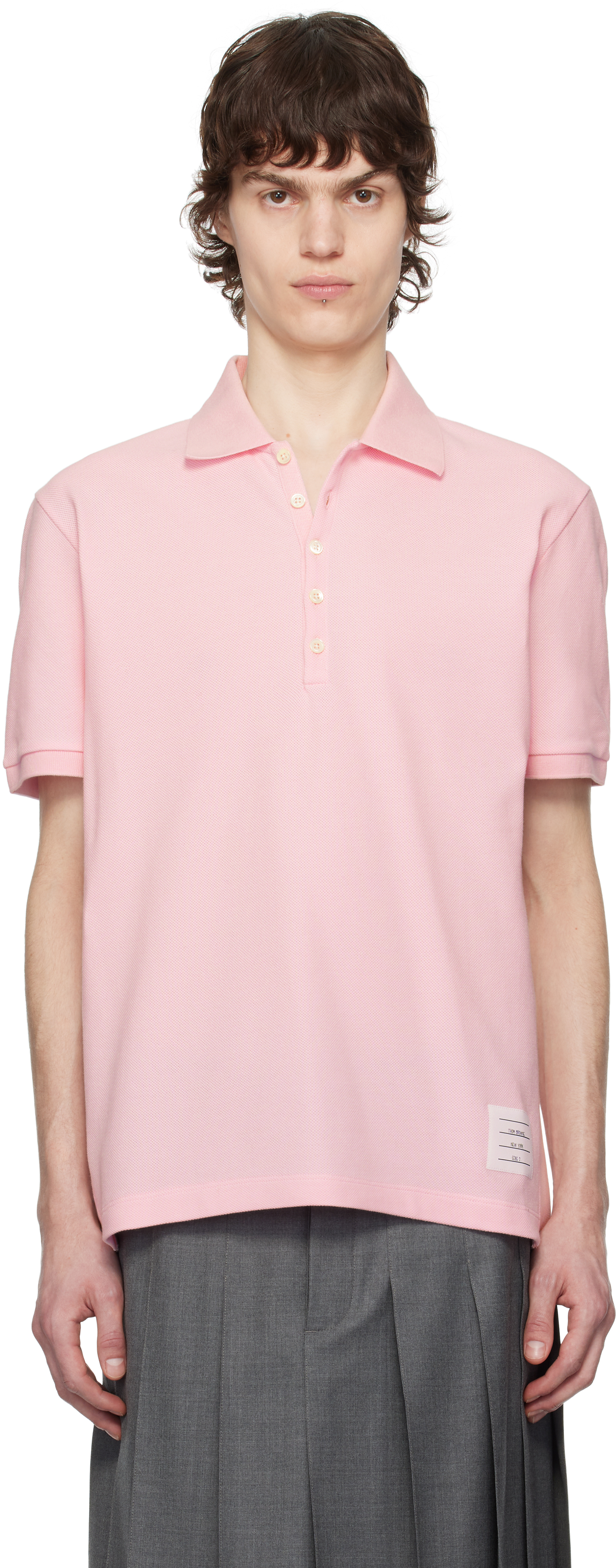 Pink Classic Pique 4-Bar Polo