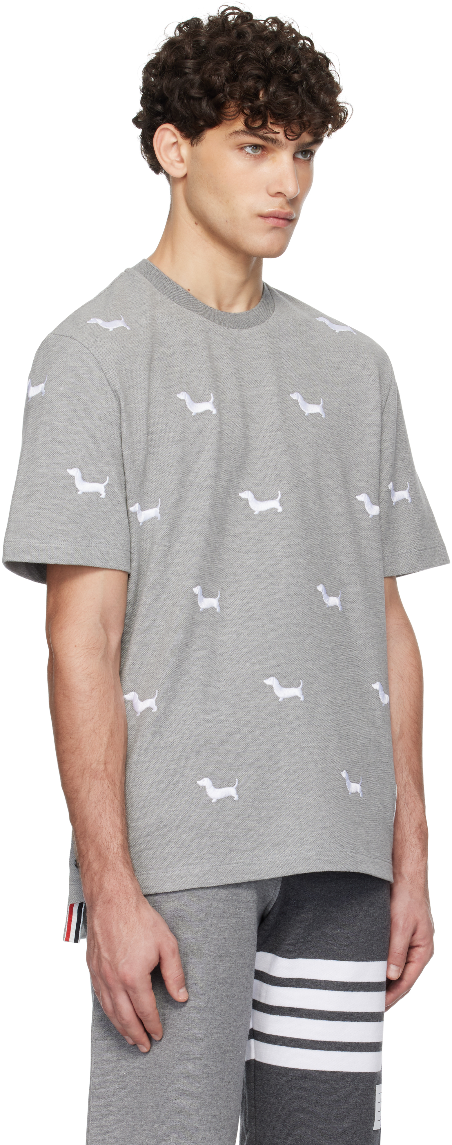 Thom Browne Gray Classic Piqué Hector T-shirt In 055 Lt Grey