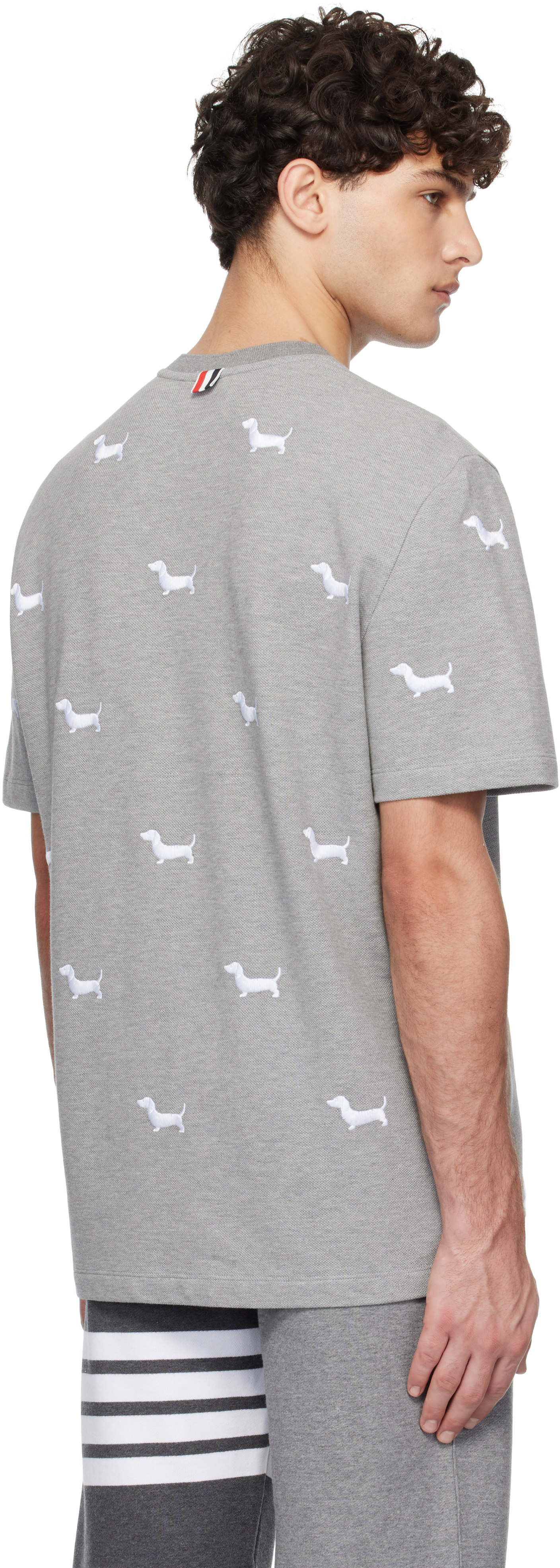 Thom Browne Gray Classic Piqué Hector T-shirt In 055 Lt Grey