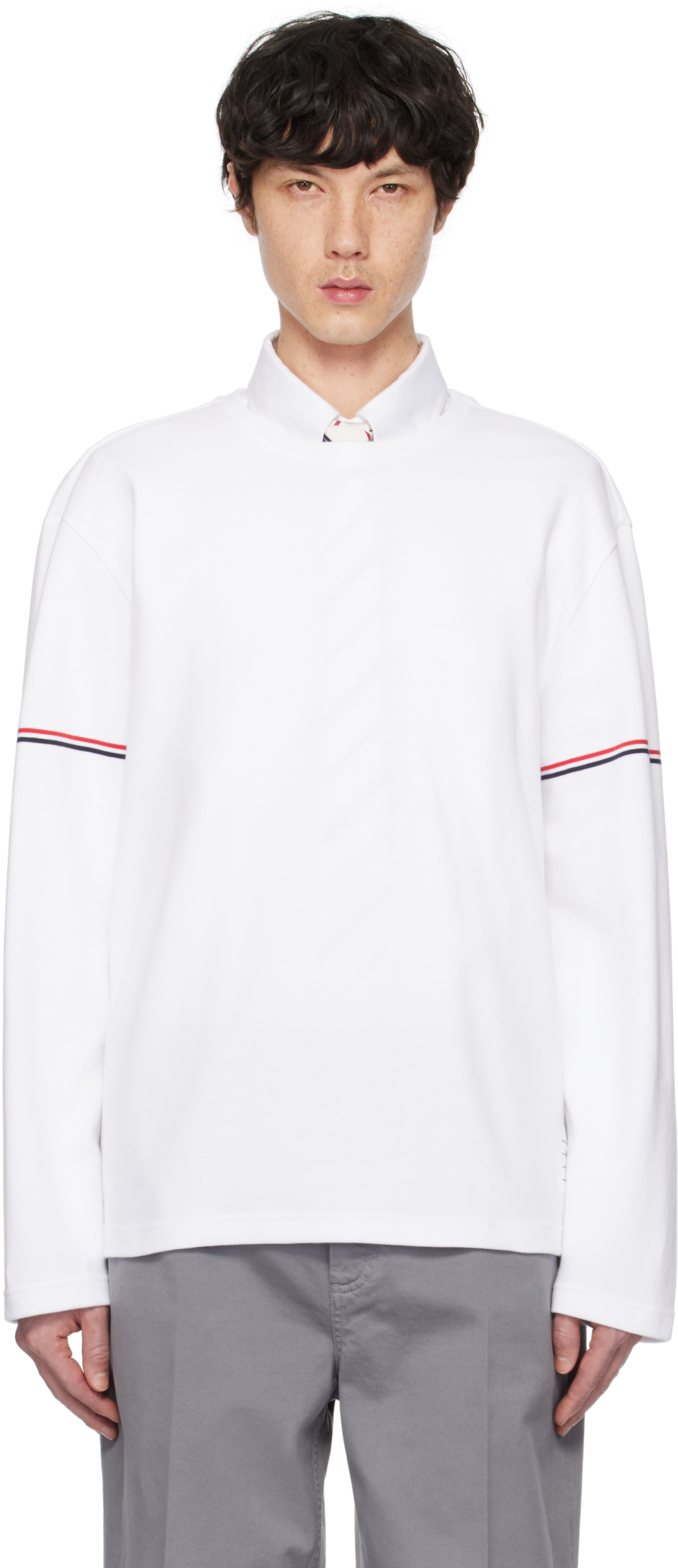 THOM BROWNE ホワイト 長袖シャツ
