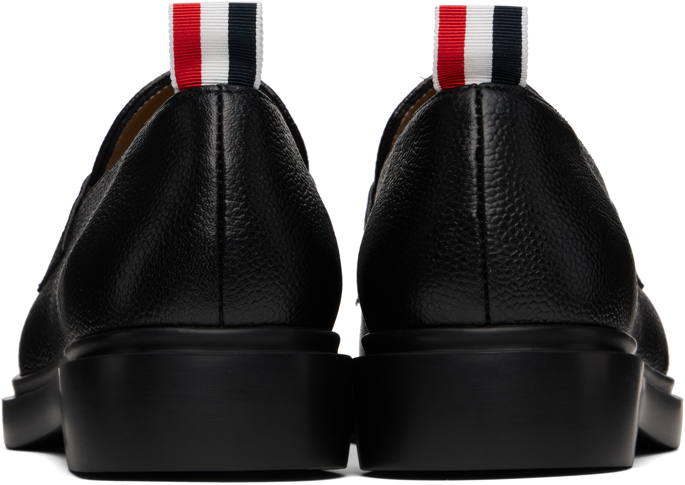 Thom Browne Black Slip-on Loafers With Loop Detail In 001 Black