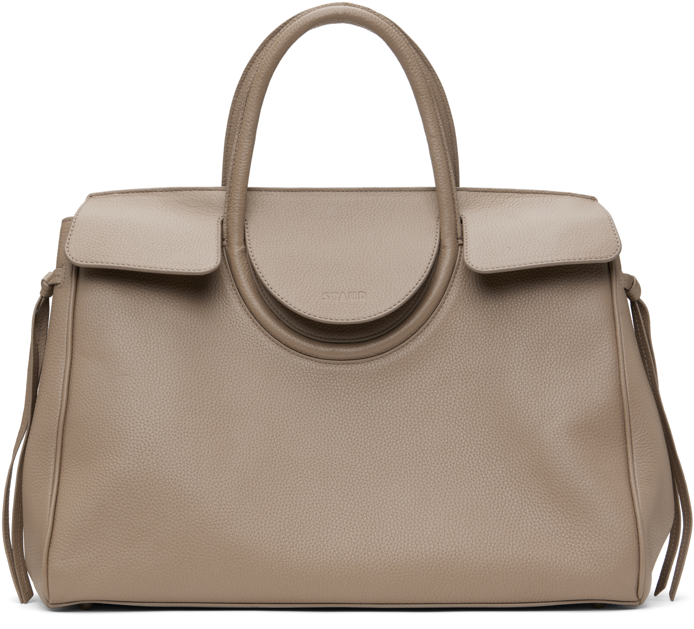 【関税込み】Staud トープ Maude Carryall ダッフルバッグ Staud Maude Leather Top Handle Carryall | Saks Fifth Avenue