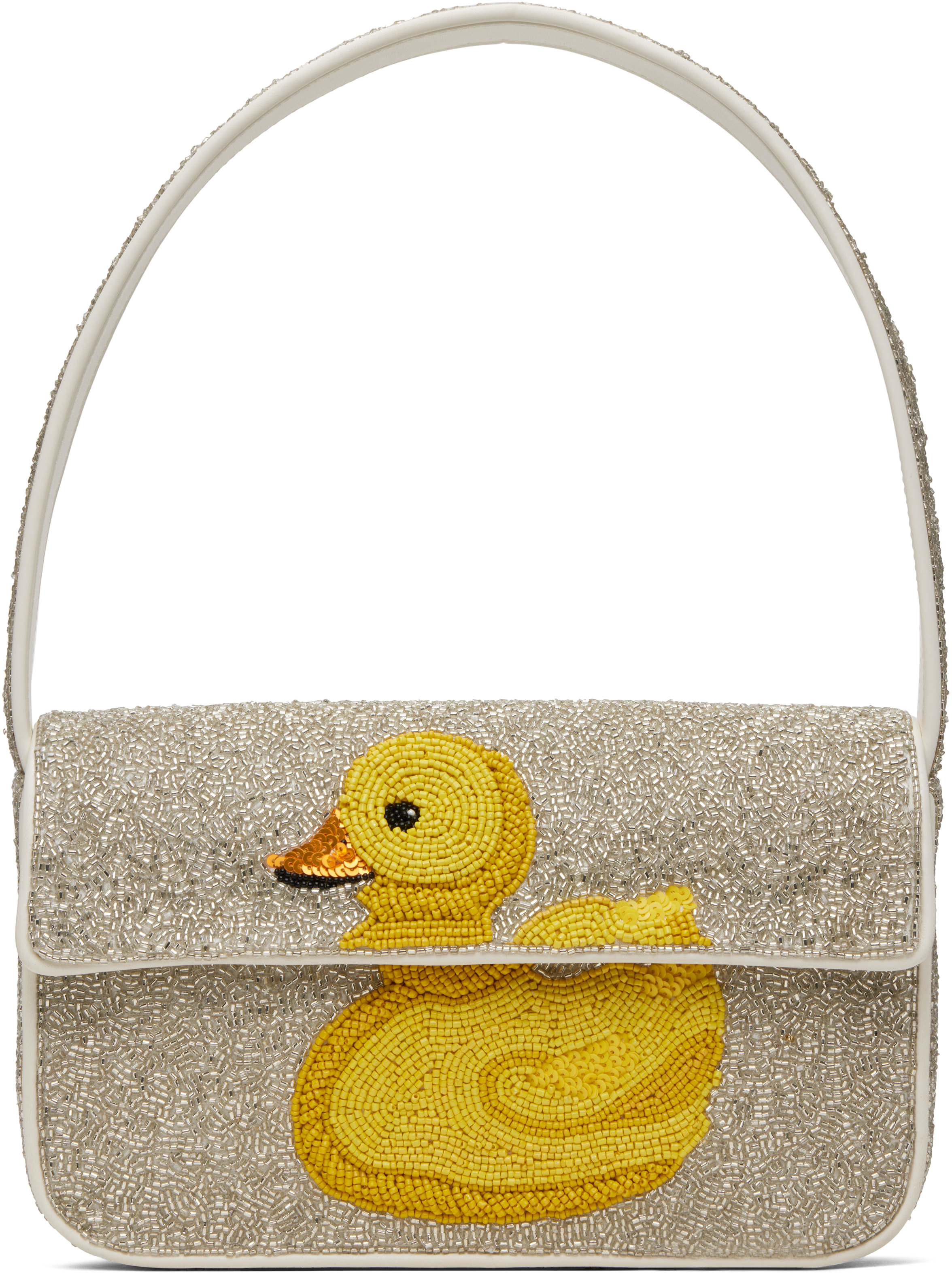 Off-White & Yellow Tommy Beaded Bag by Staud on Sale