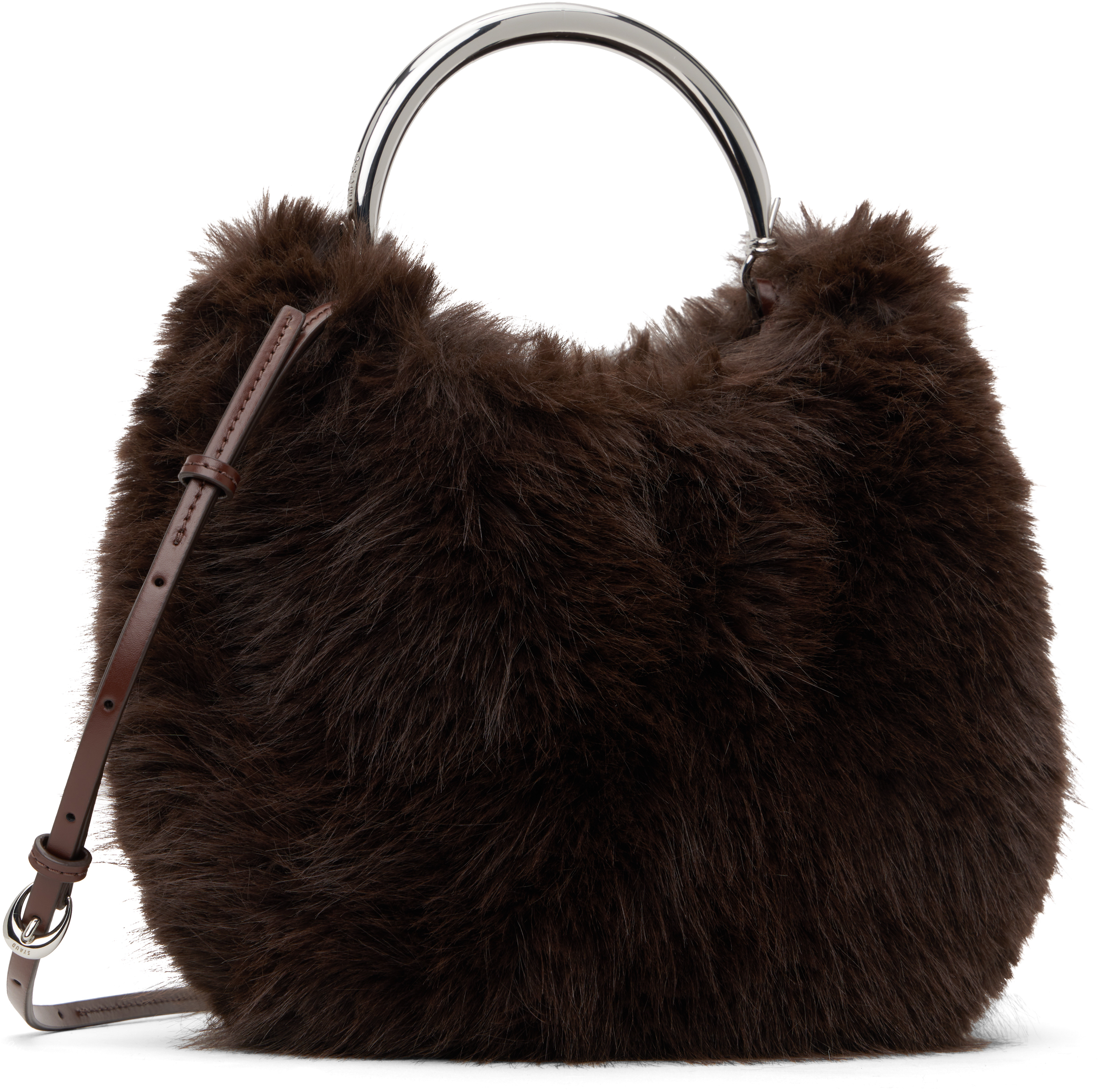 Staud Brown Romeo Faux Fur Bag In Espr Espresso