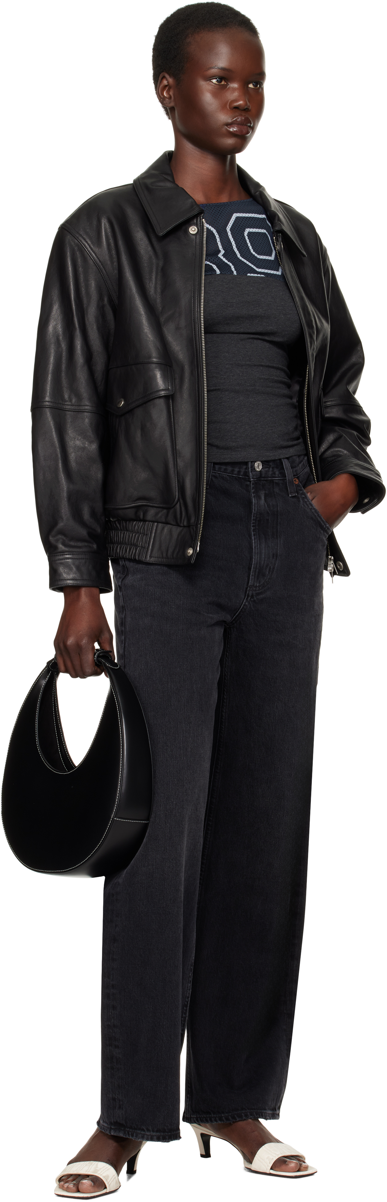 Staud Black Moon Bag In Blk Black