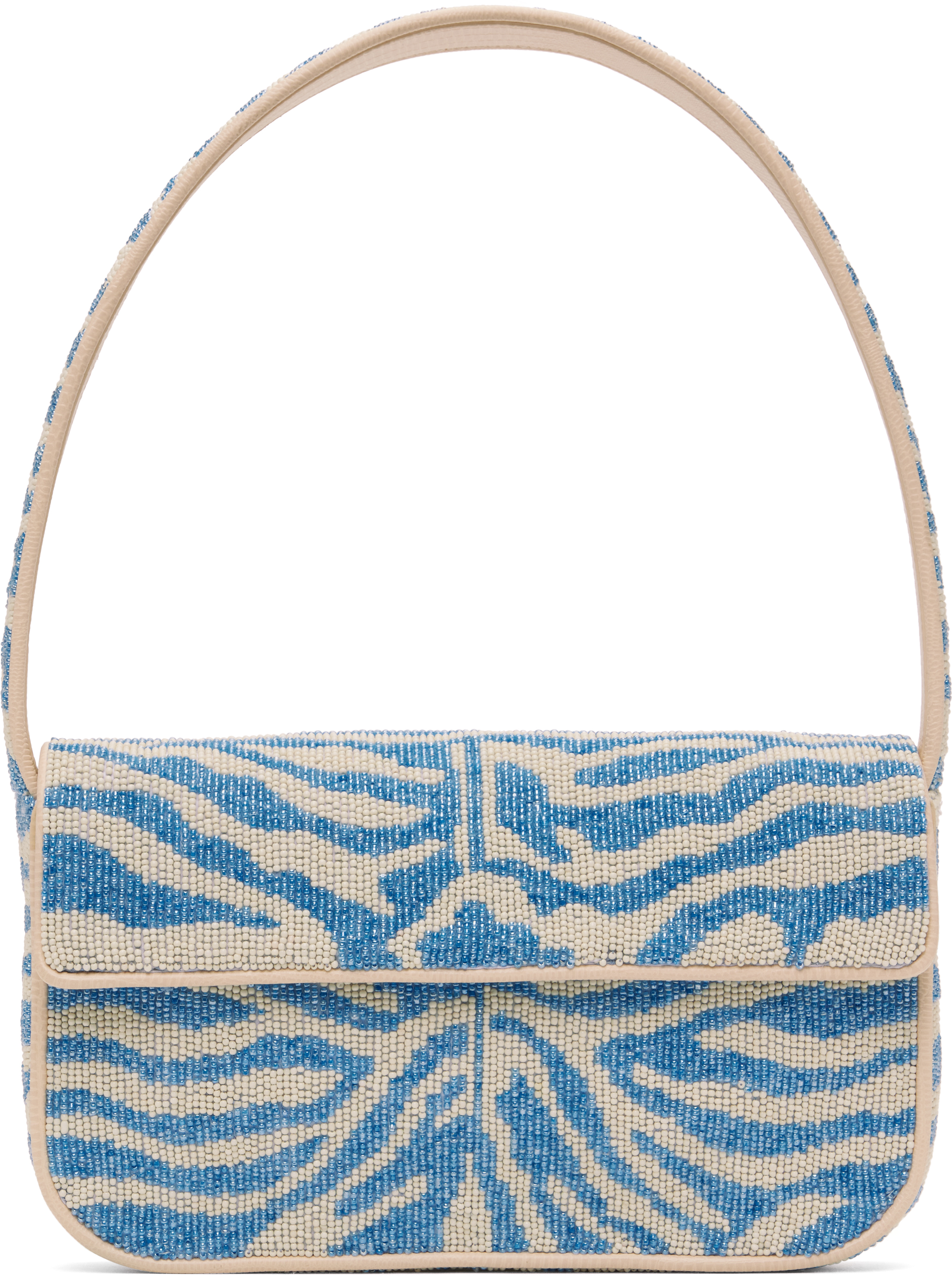 STAUD ハンドバッグ Staud: Blue & Off-White Tommy Beaded Bag | SSENSE