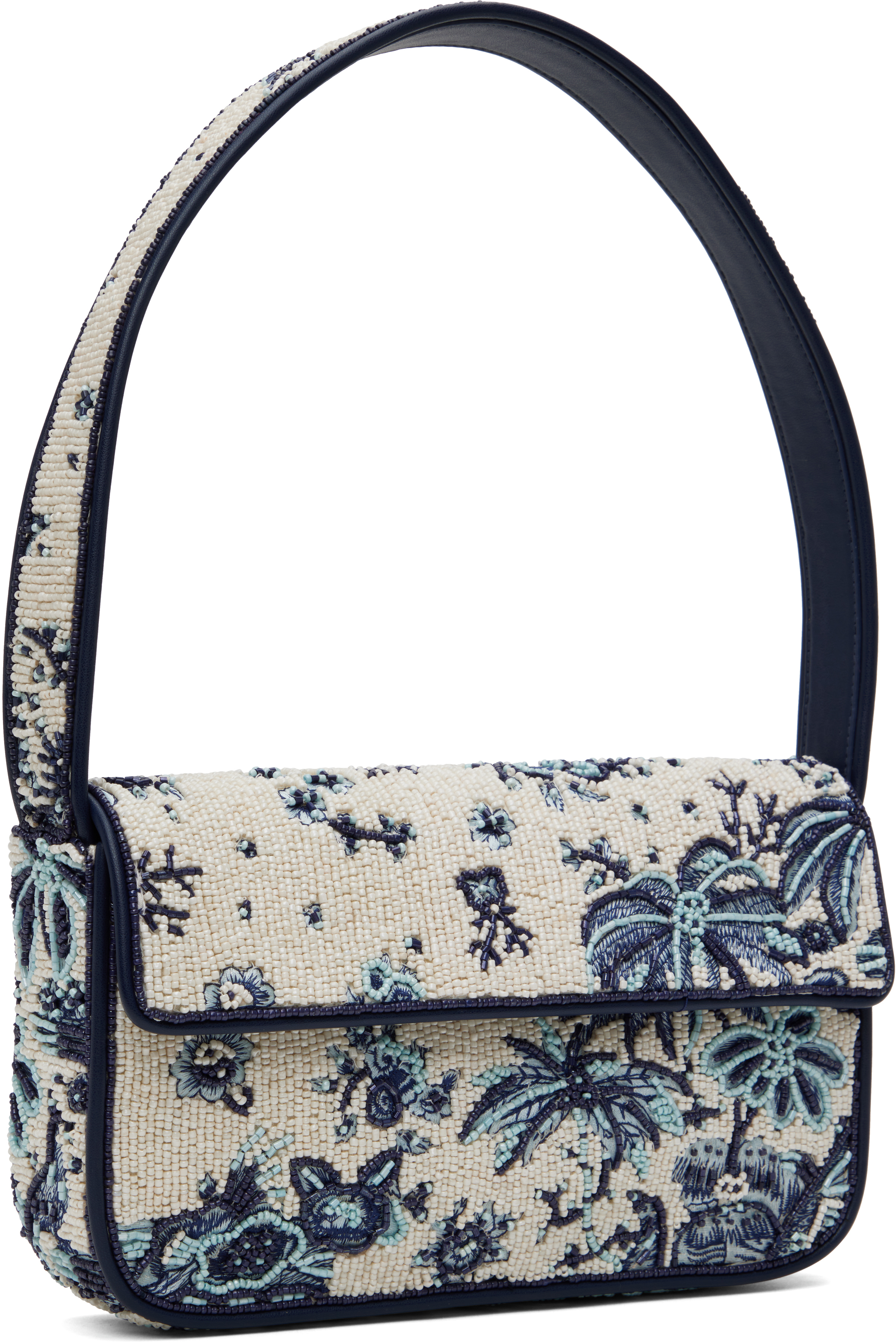Staud White & Blue Tommy Bag In Tdp Toile De Pup