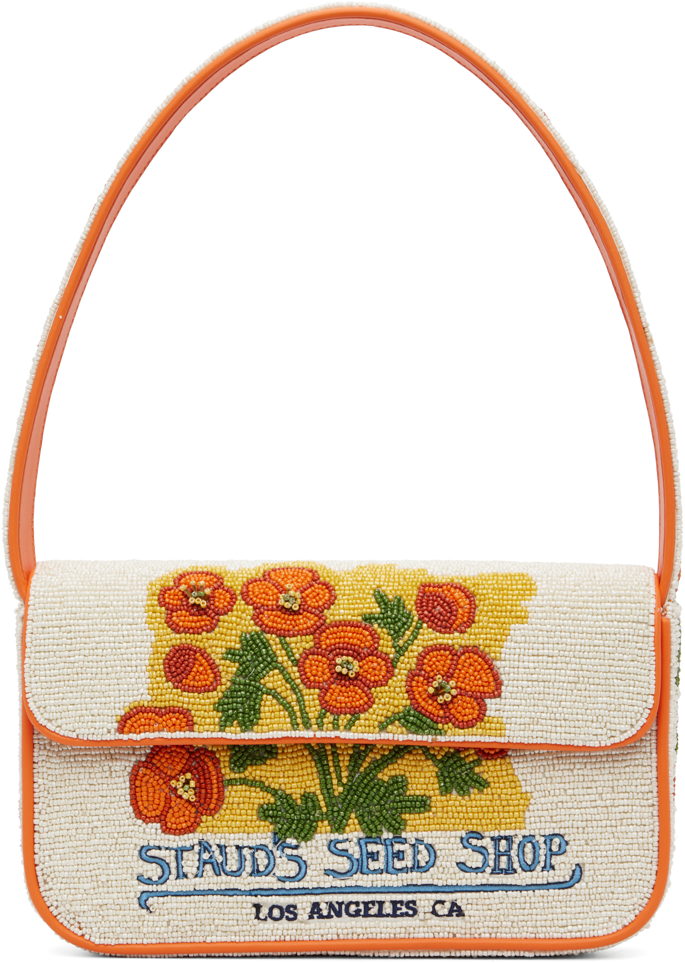 Off-White & Orange Tommy Beaded Bag
