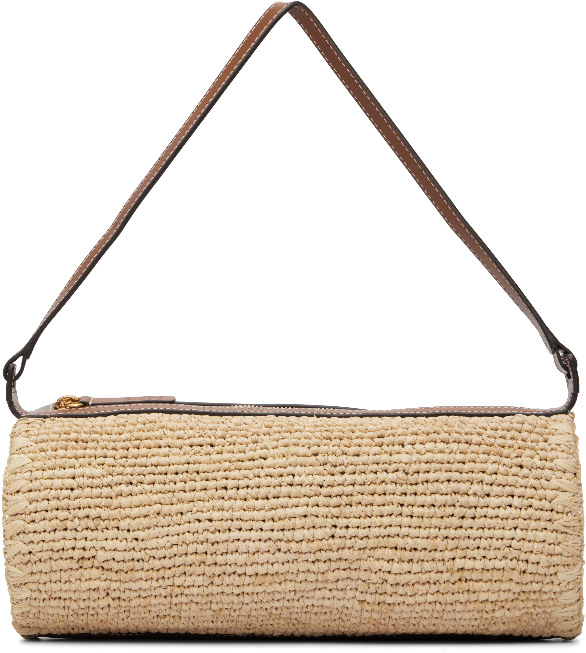 Tan Mini Taru Raffia Bag