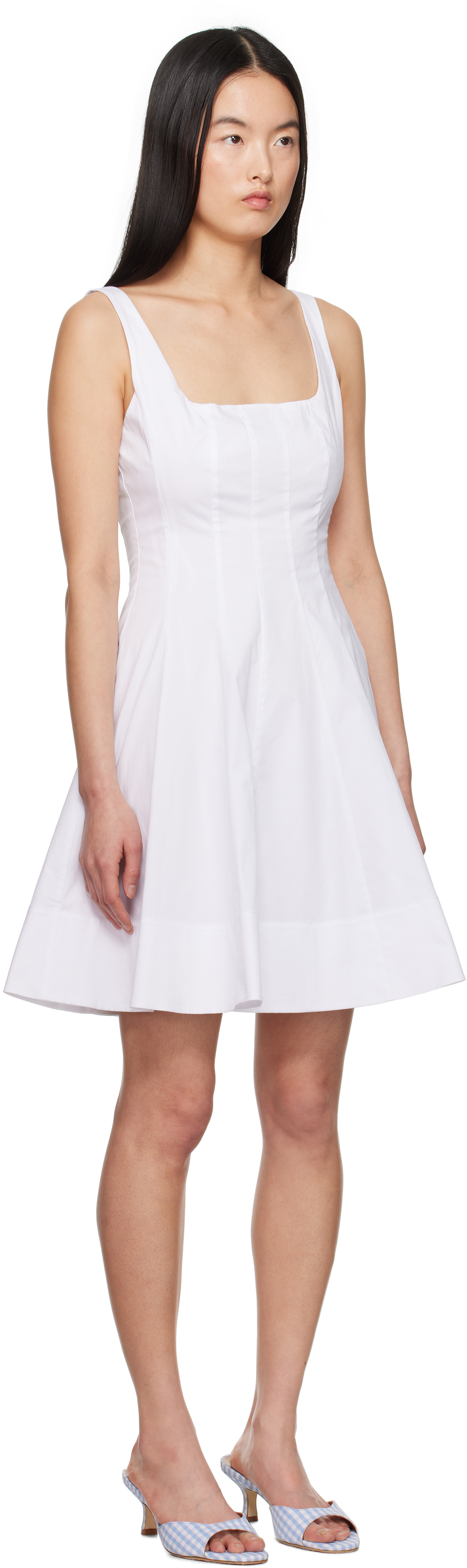 Staud White Wells Minidress In Wht White