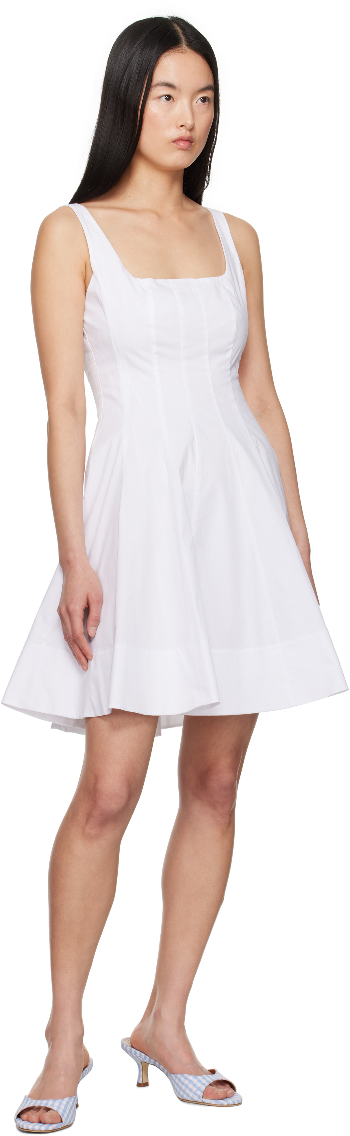 Staud White Wells Minidress In Wht White