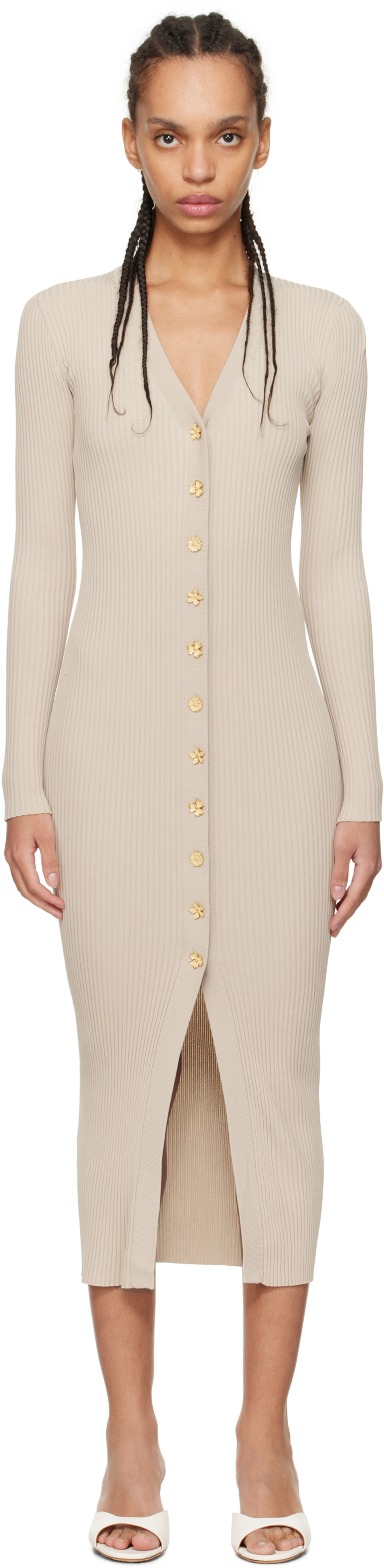 Beige Shoko Sweater Midi Dress