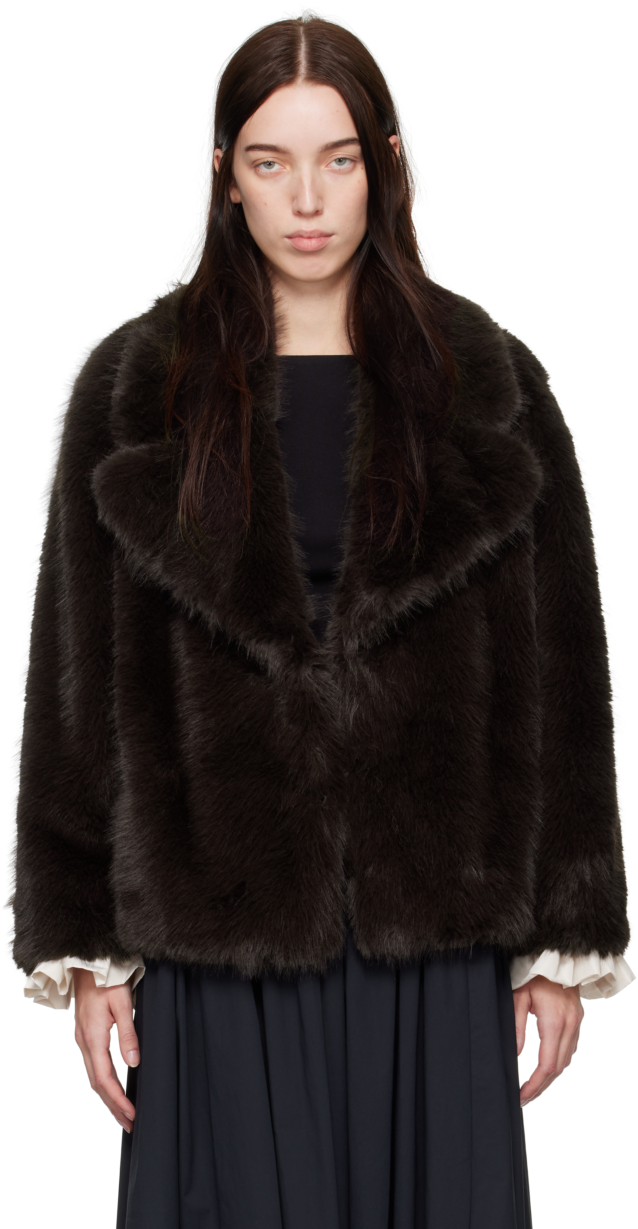 Shop Staud Brown Soprano Faux-fur Jacket In Espr Espresso