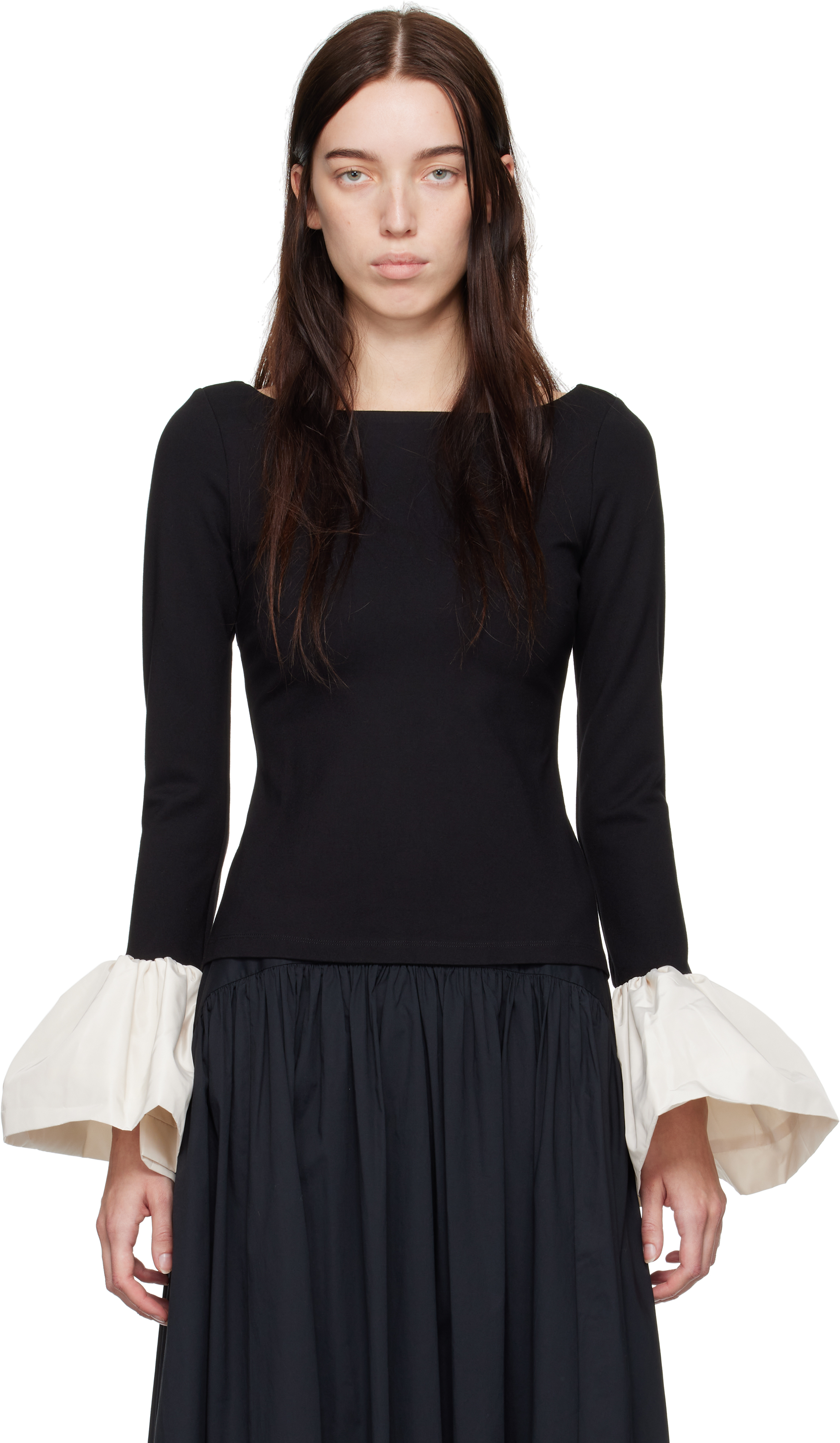 Black & Off-White Paige Blouse