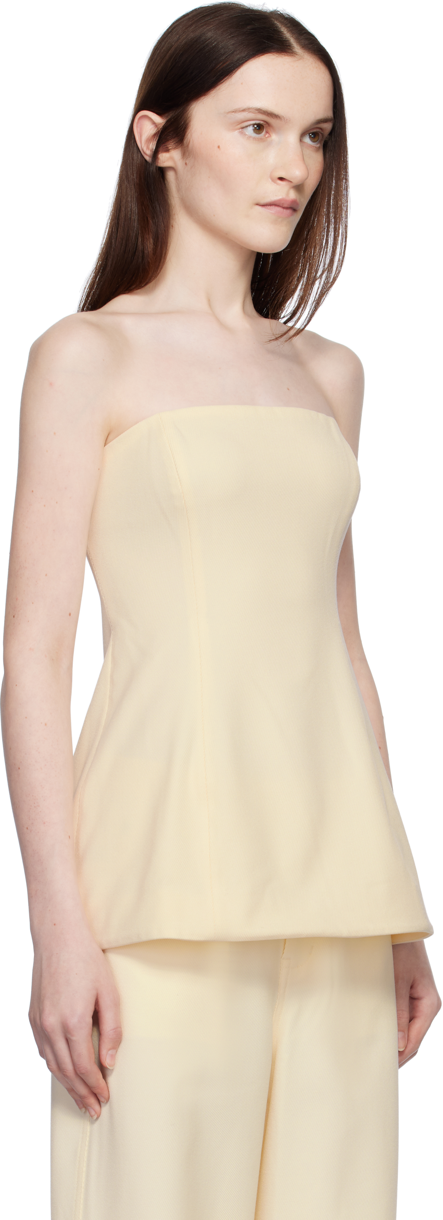 Staud Off-white Silvia Tube Top In Ecr Ecru