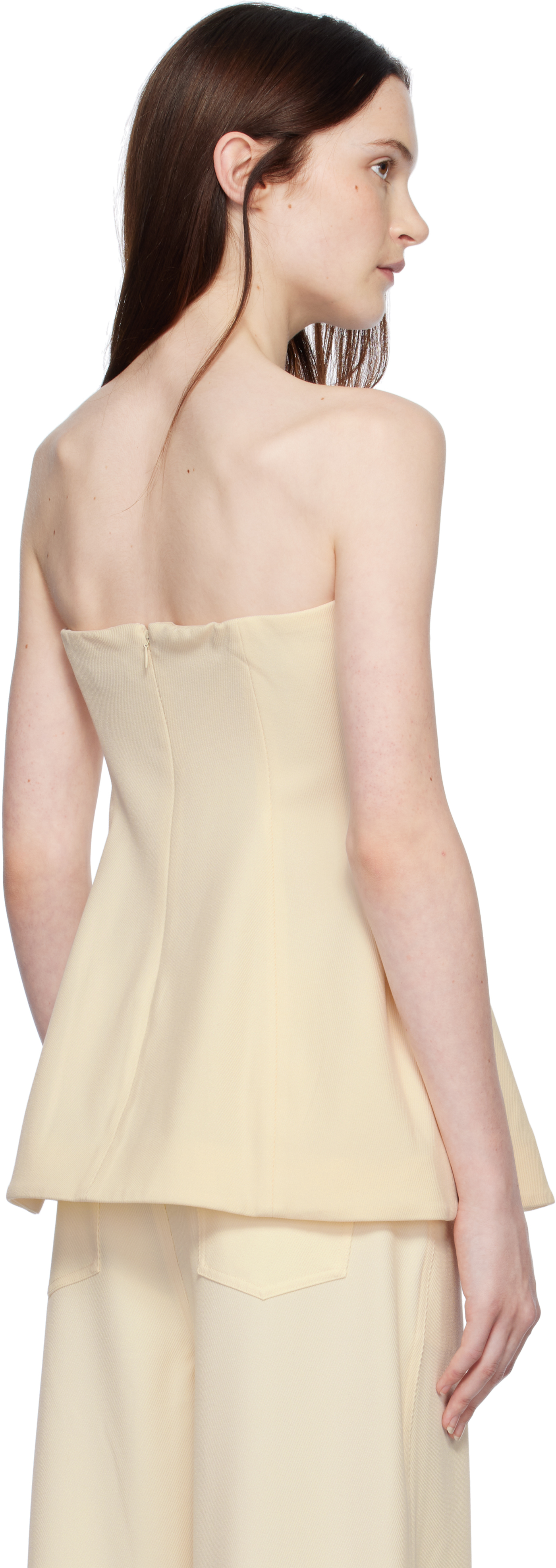 Staud Off-white Silvia Tube Top In Ecr Ecru