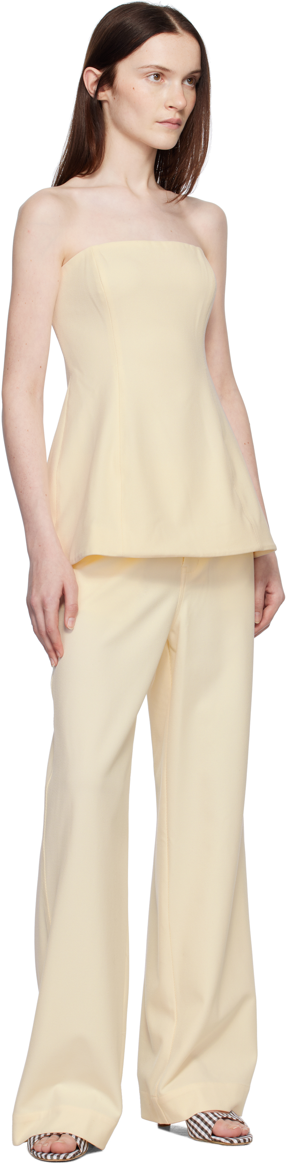 Staud Off-white Silvia Tube Top In Ecr Ecru