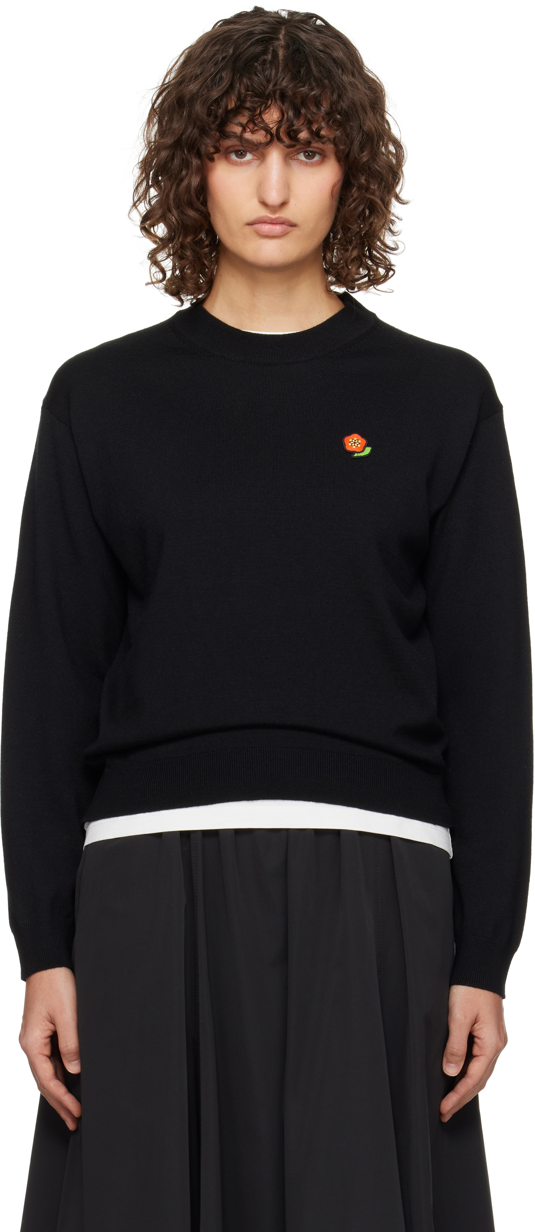 Black Kenzo Paris Pop Embroidered Sweater